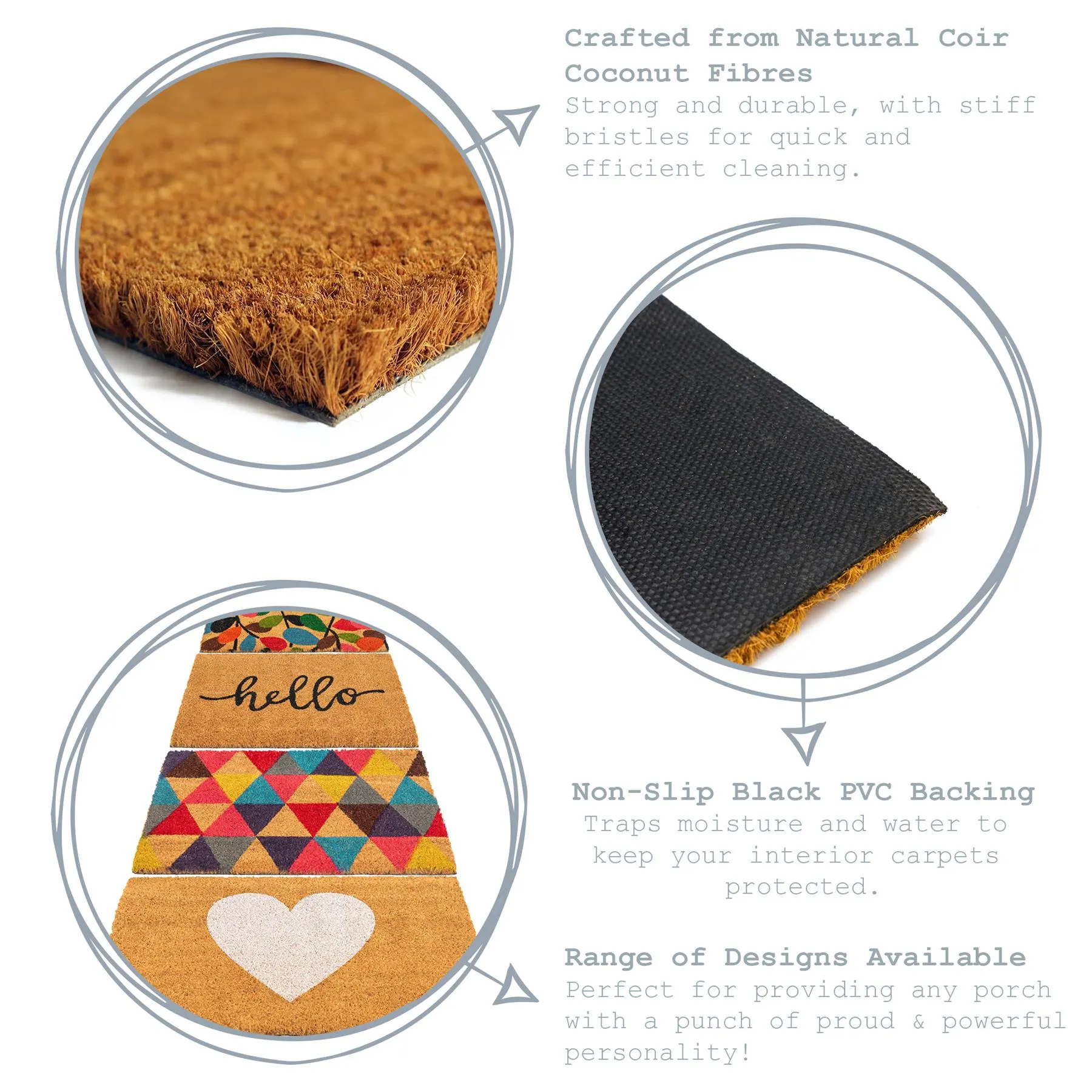 Coir Door Mats - 90 x 60cm - Triangle - Pack of 2 2 Coir Door Mats - 90 x 60cm - Triangle - Pack of 2