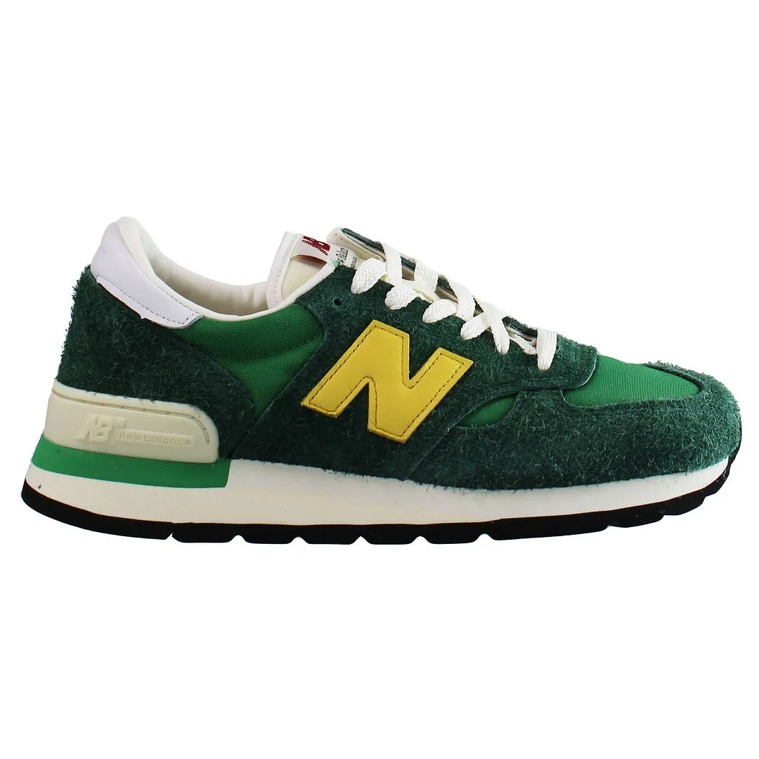 990V1 Lace-Up Green Synthetic Trainers
