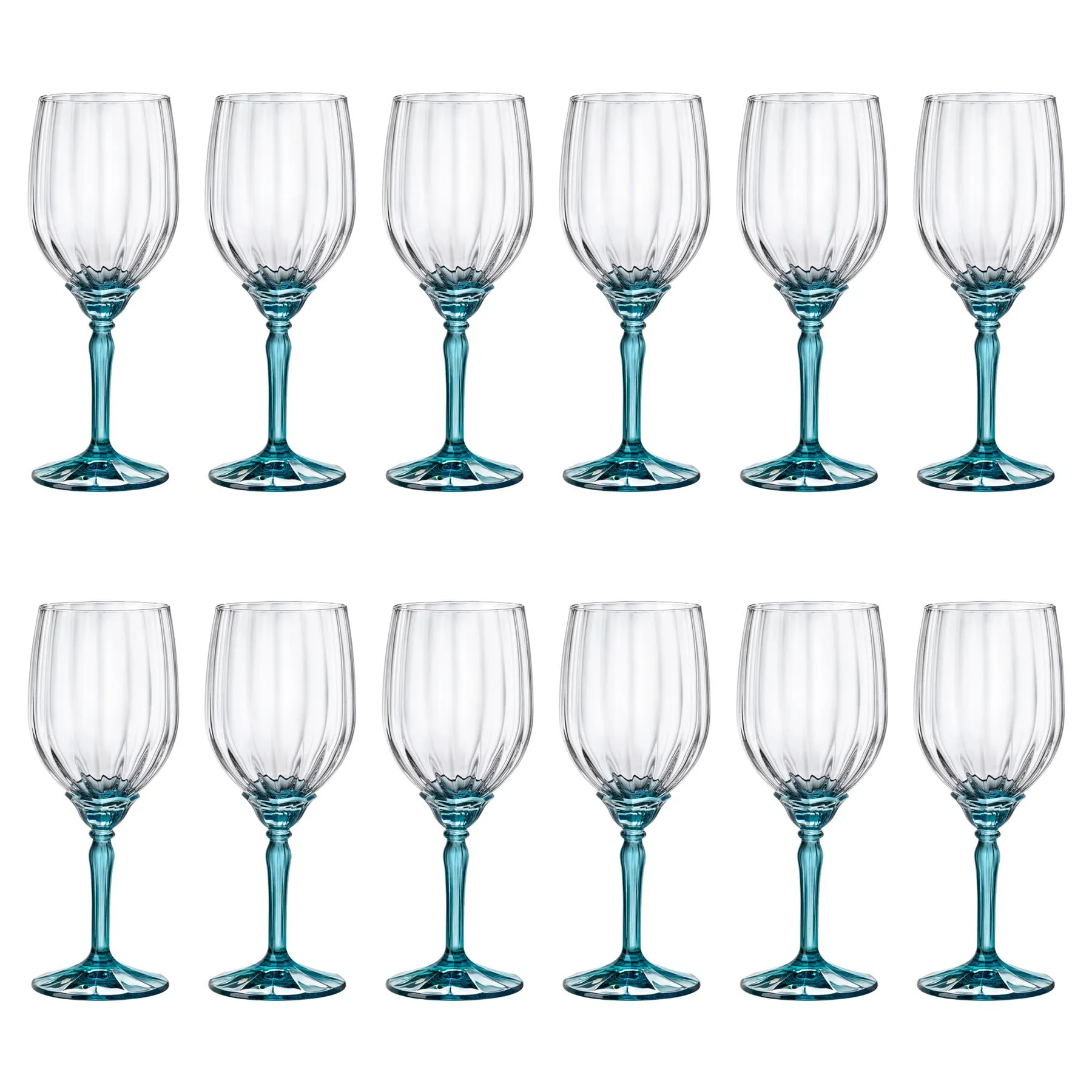 Florian White Wine Glasses - 380ml - Blue - Pack of 12