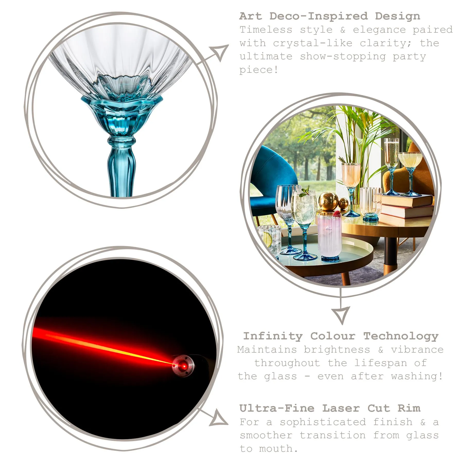 Florian White Wine Glasses - 380ml - Blue - Pack of 12 2 Florian White Wine Glasses - 380ml - Blue - Pack of 12