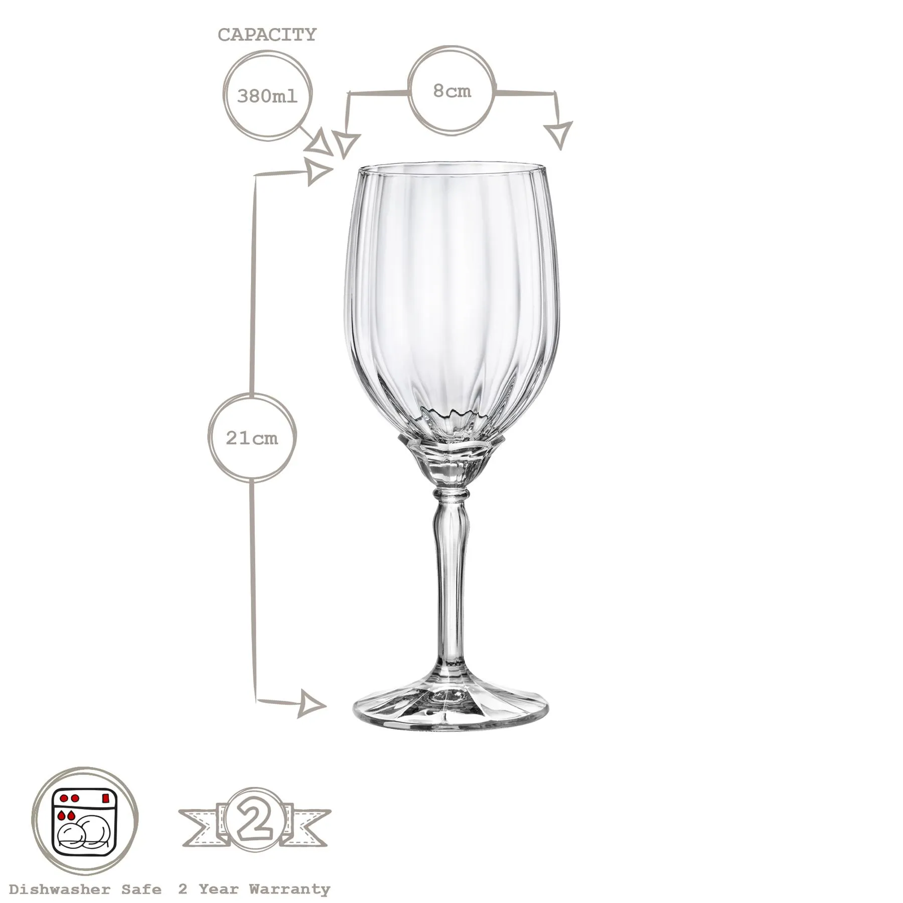 Florian White Wine Glasses - 380ml - Blue - Pack of 12 3 Florian White Wine Glasses - 380ml - Blue - Pack of 12