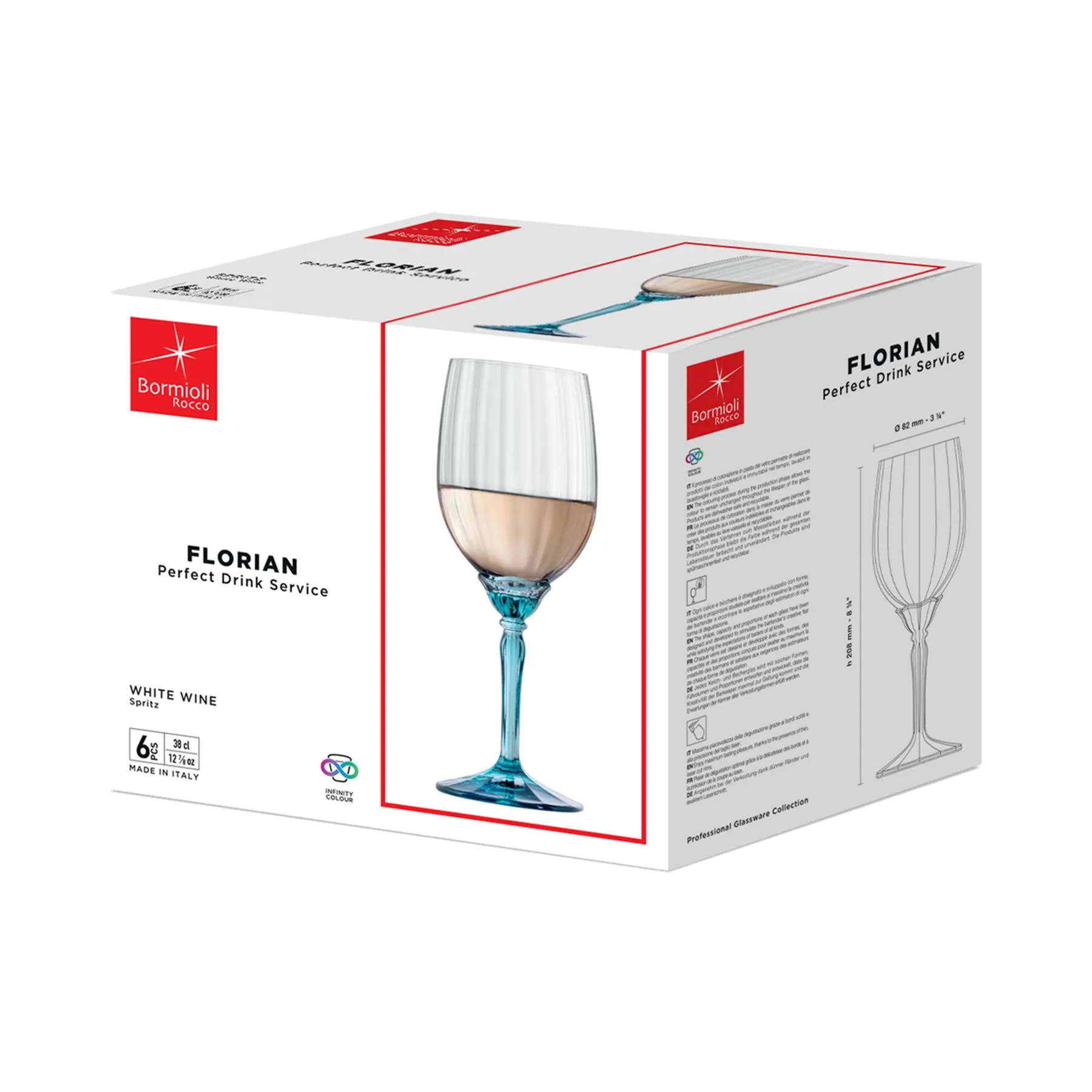 Florian White Wine Glasses - 380ml - Blue - Pack of 12 5 Florian White Wine Glasses - 380ml - Blue - Pack of 12