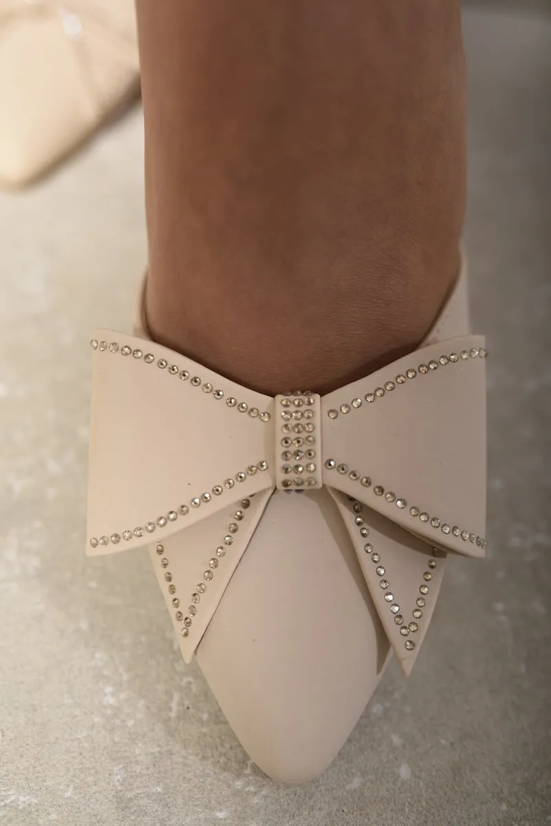 Lena Glitter Bow Tie Pointed Ankle Strap High Heels 4 Lena Glitter Bow Tie Pointed Ankle Strap High Heels