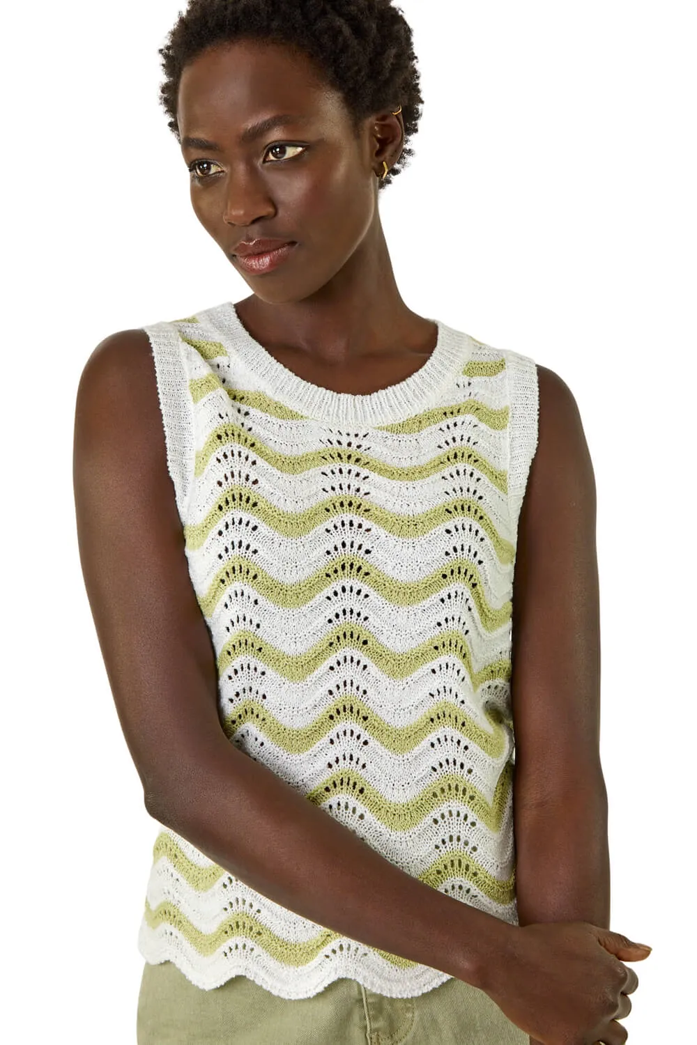 Scallop Wave Knit Vest 2 Scallop Wave Knit Vest