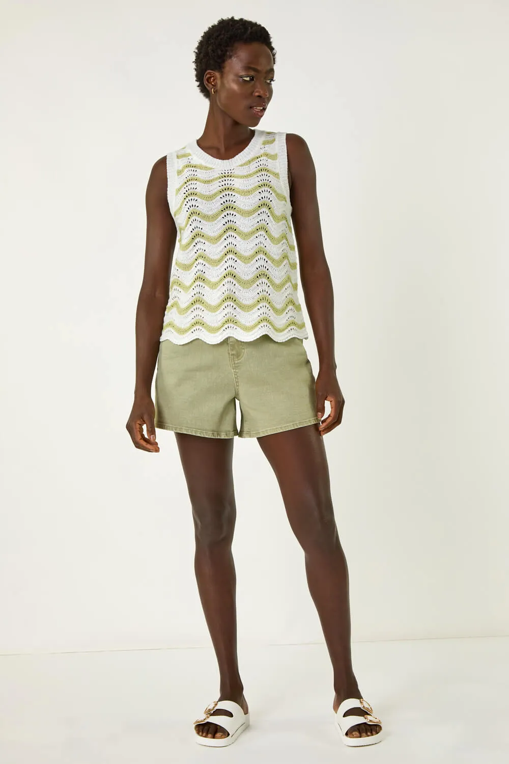 Scallop Wave Knit Vest 3 Scallop Wave Knit Vest