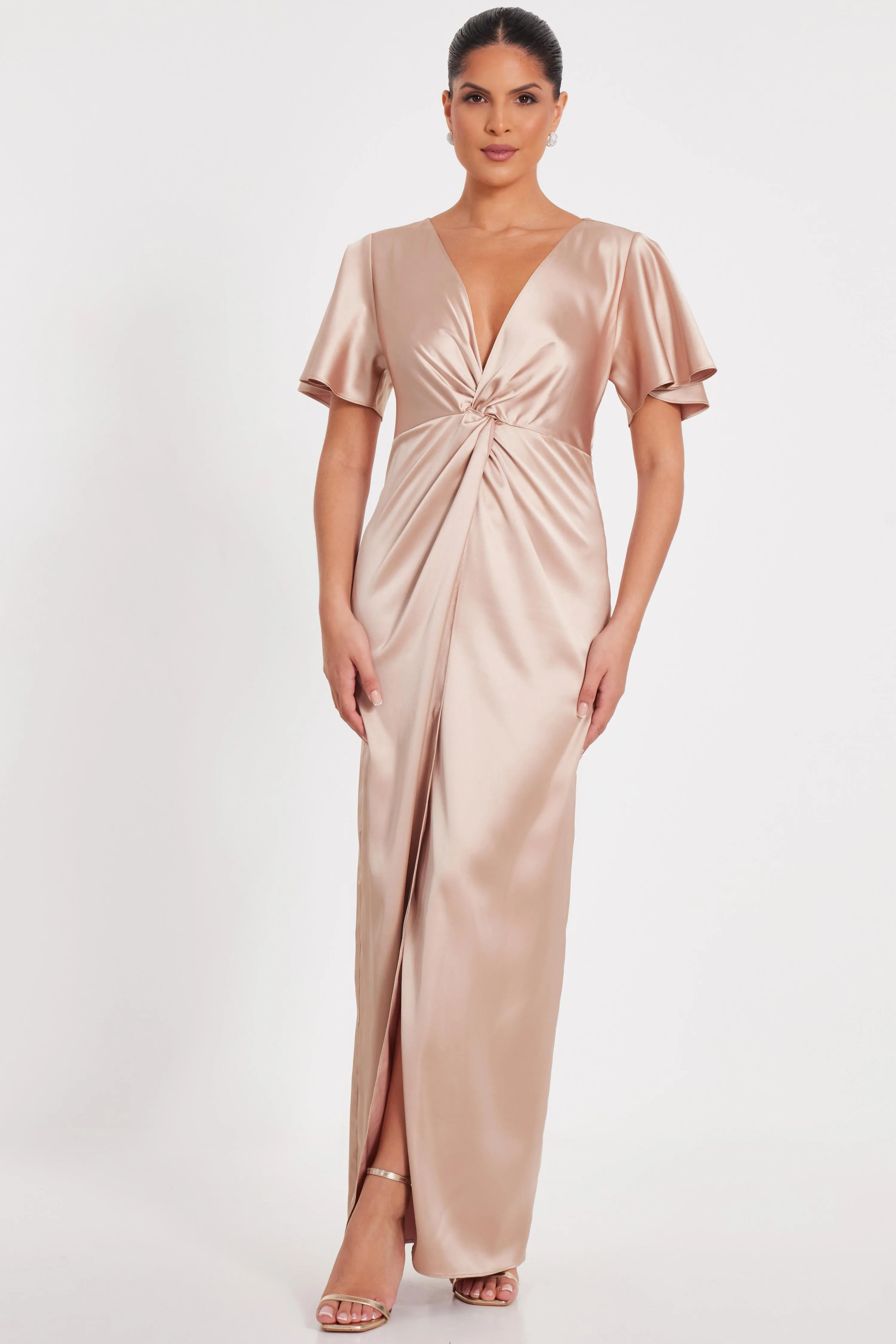 Off White Knot Front Maxi Dress 2 Off White Knot Front Maxi Dress