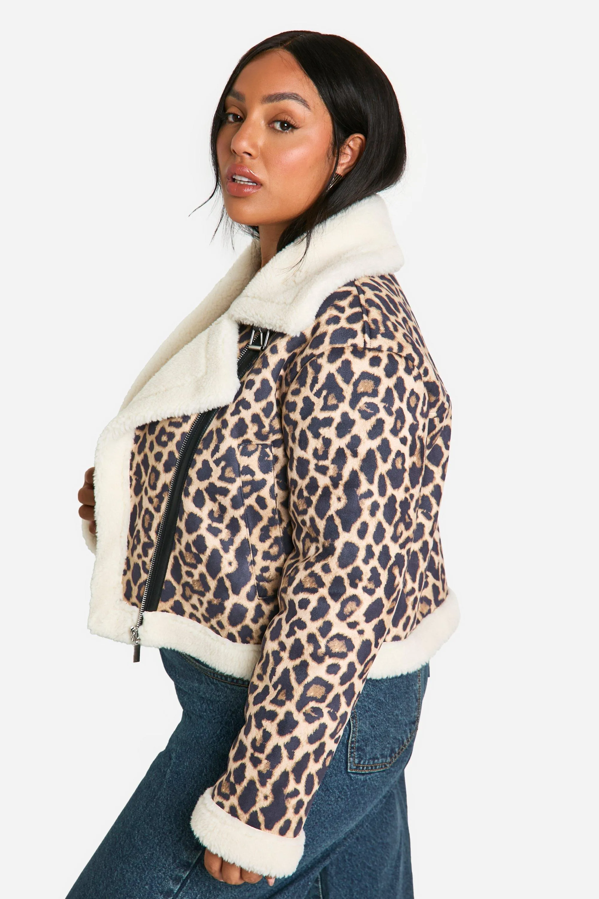 Plus Leopard Oversized Aviator Coat 3 Plus Leopard Oversized Aviator Coat