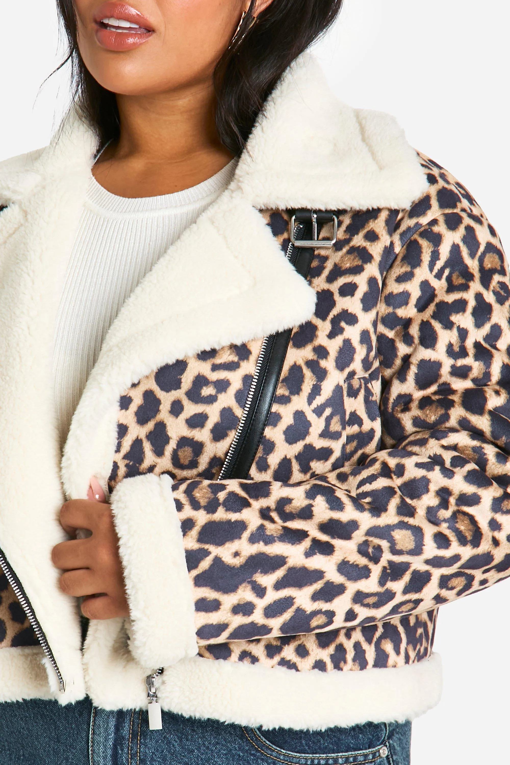 Plus Leopard Oversized Aviator Coat 4 Plus Leopard Oversized Aviator Coat