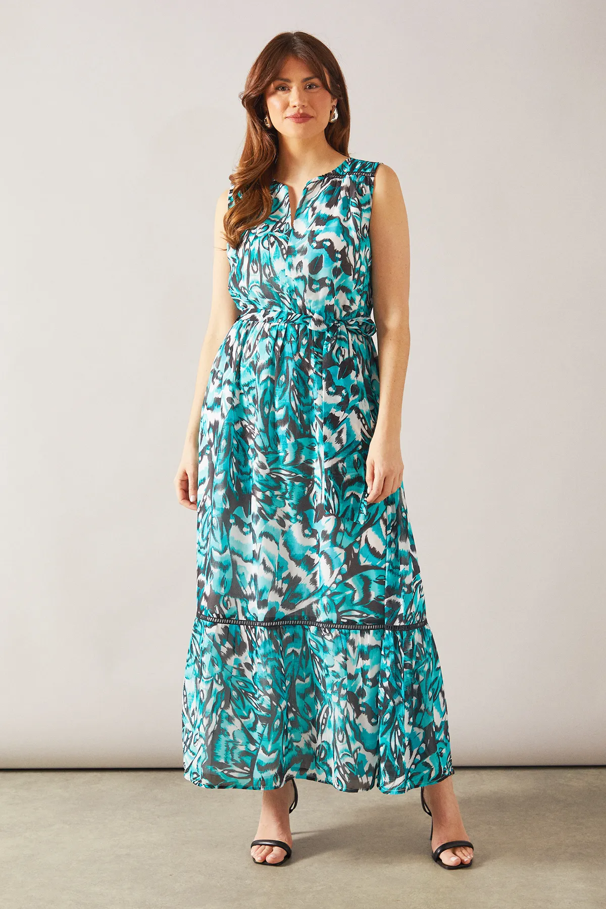 Butterfly Tiered Sleeveless Maxi Dress 1 Butterfly Tiered Sleeveless Maxi Dress