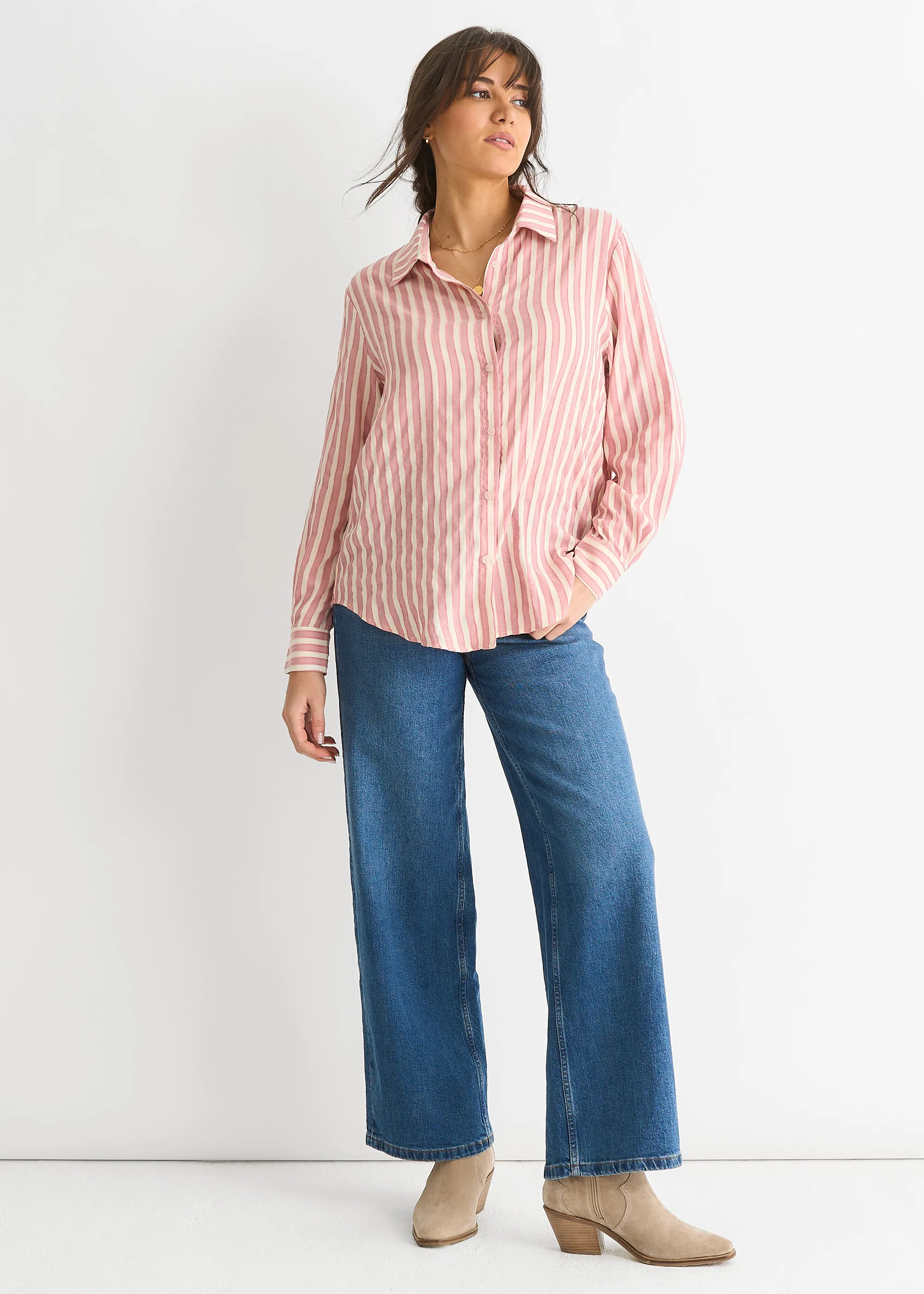 Blush Stripe Oversized Shirt 1 Blush Stripe Oversized Shirt