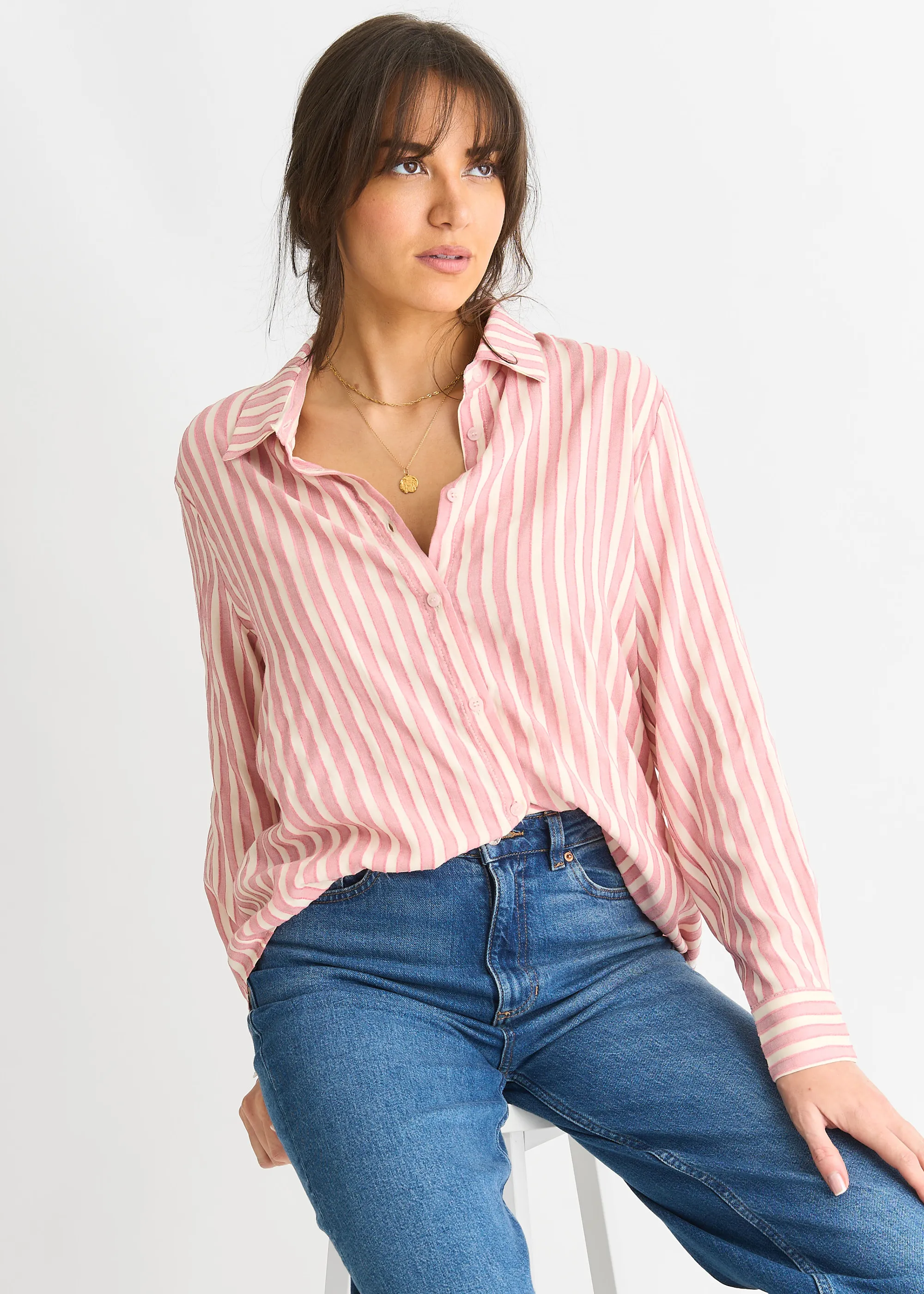 Blush Stripe Oversized Shirt 3 Blush Stripe Oversized Shirt