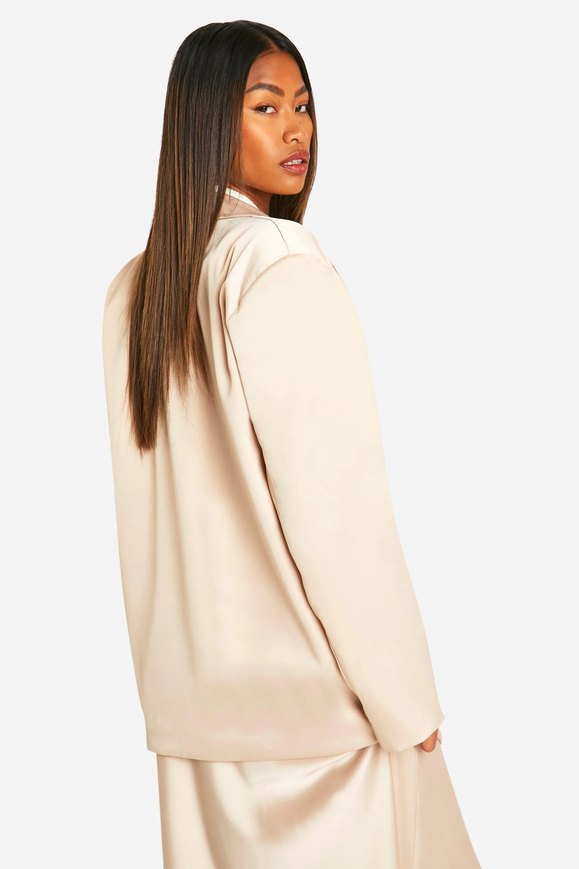 Fluid Premium Satin Oversized Blazer 2 Fluid Premium Satin Oversized Blazer