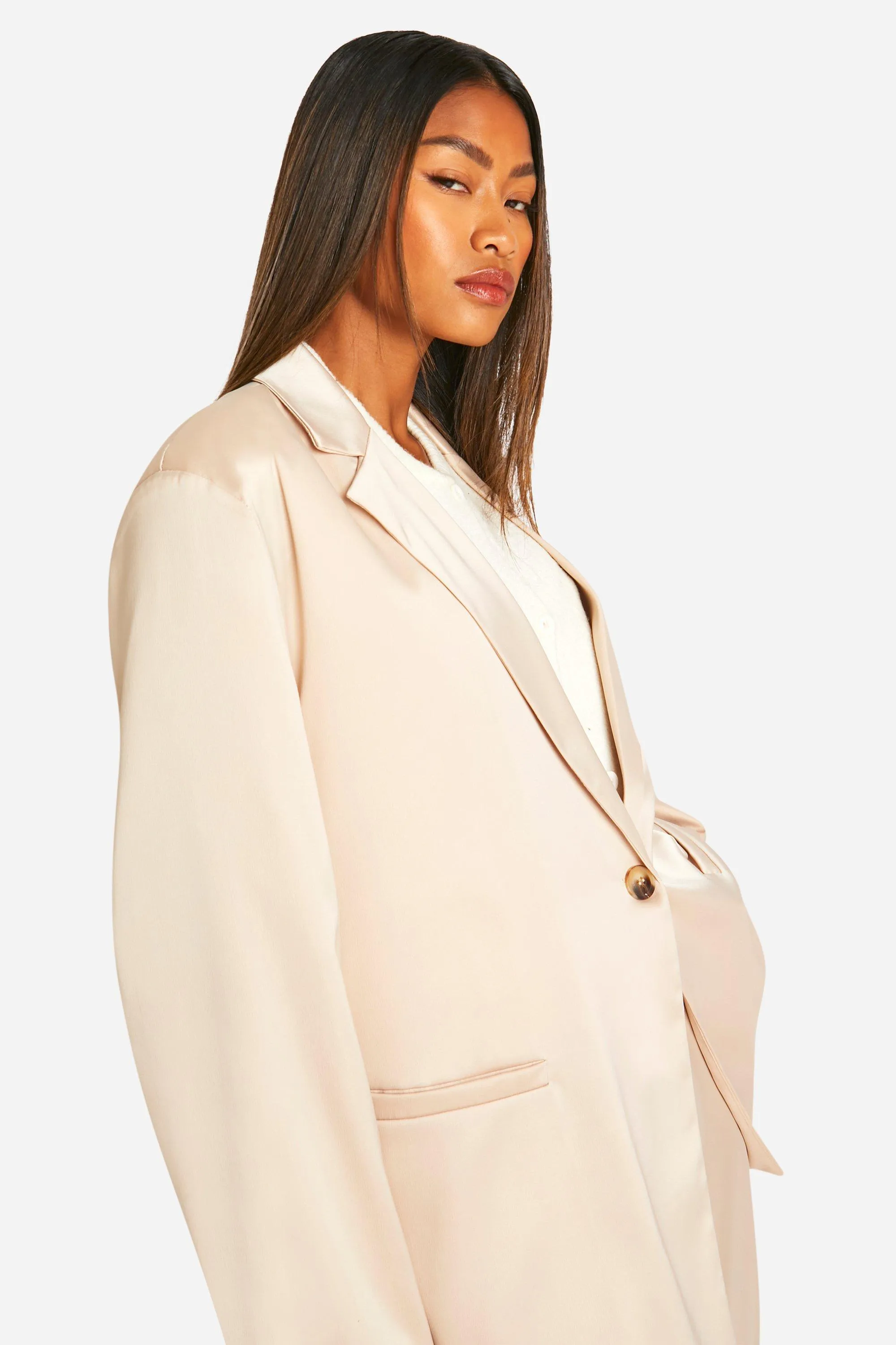 Fluid Premium Satin Oversized Blazer 4 Fluid Premium Satin Oversized Blazer