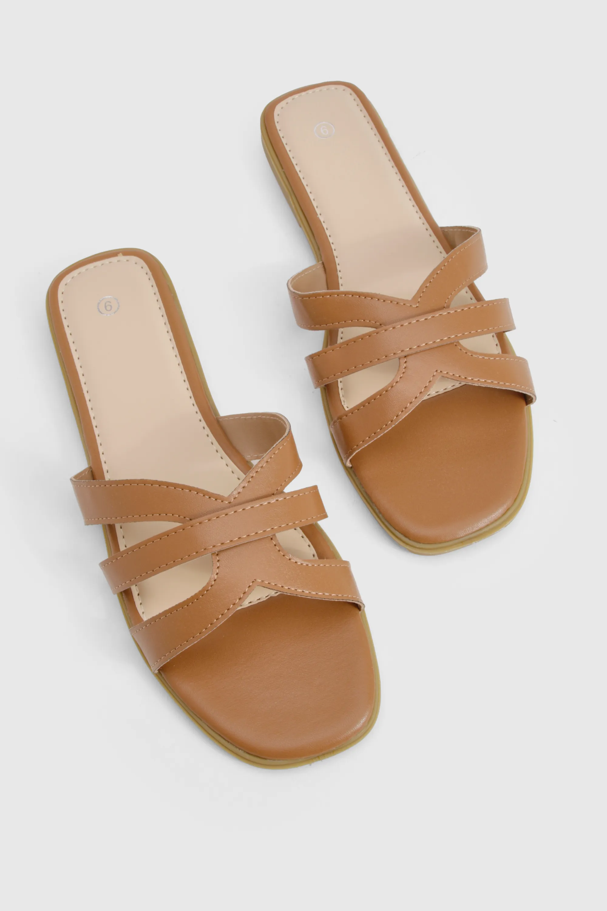 Wide Fit Cross Strap Sliders 6 Wide Fit Cross Strap Sliders