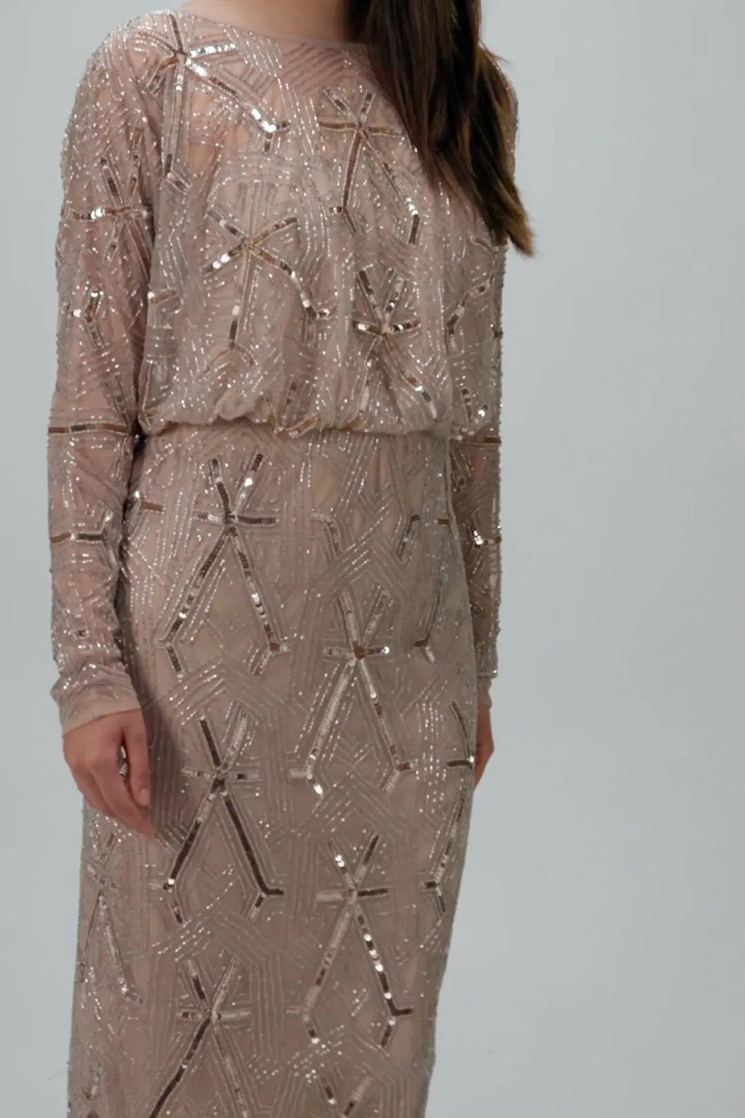Party Sequin Long Sleeve Midi Dress 2 Party Sequin Long Sleeve Midi Dress