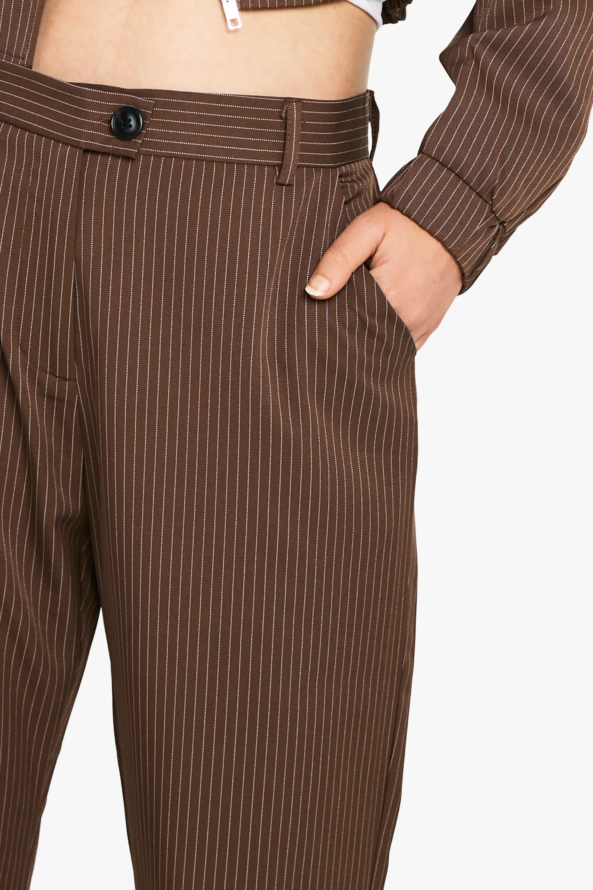Pinstripe Slim Flare Tailored Trouser 4 Pinstripe Slim Flare Tailored Trouser
