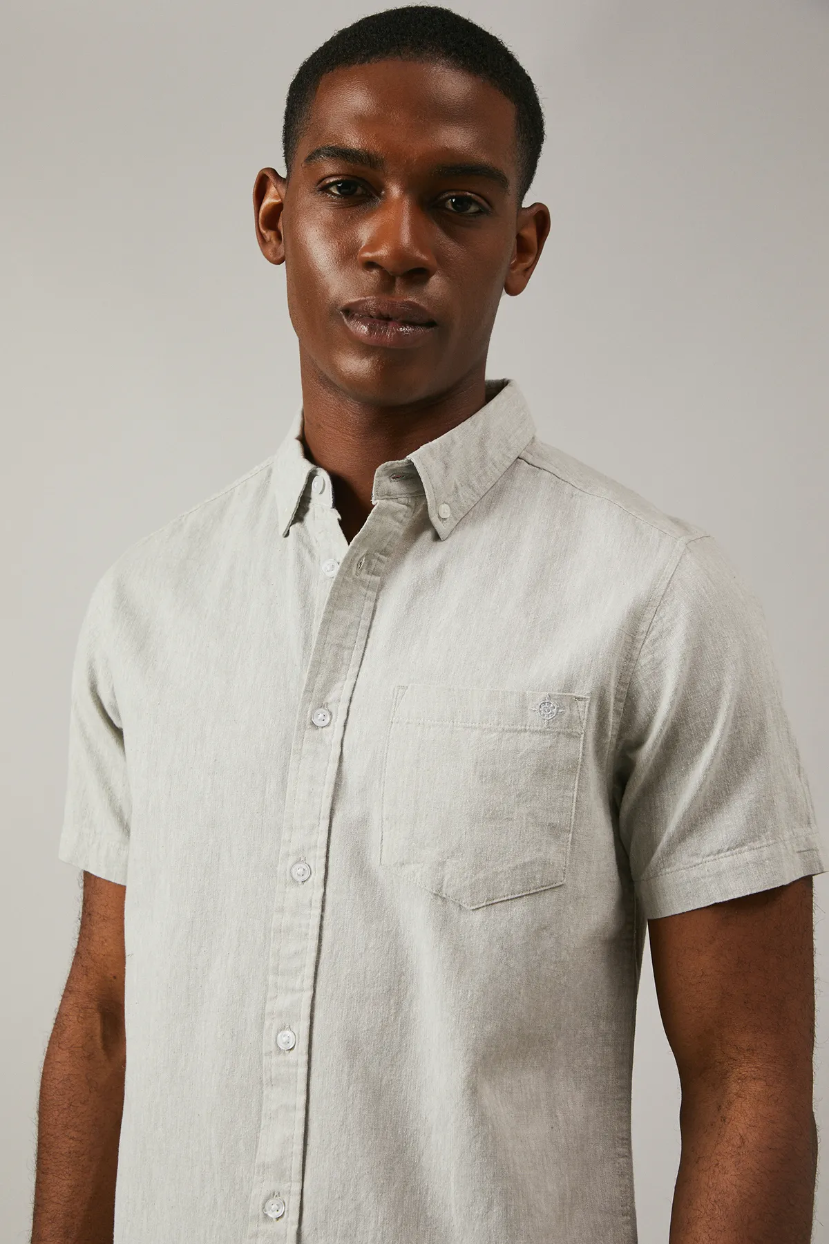 Off White Textured Short Sleeve Shirt 4 Off White Textured Short Sleeve Shirt