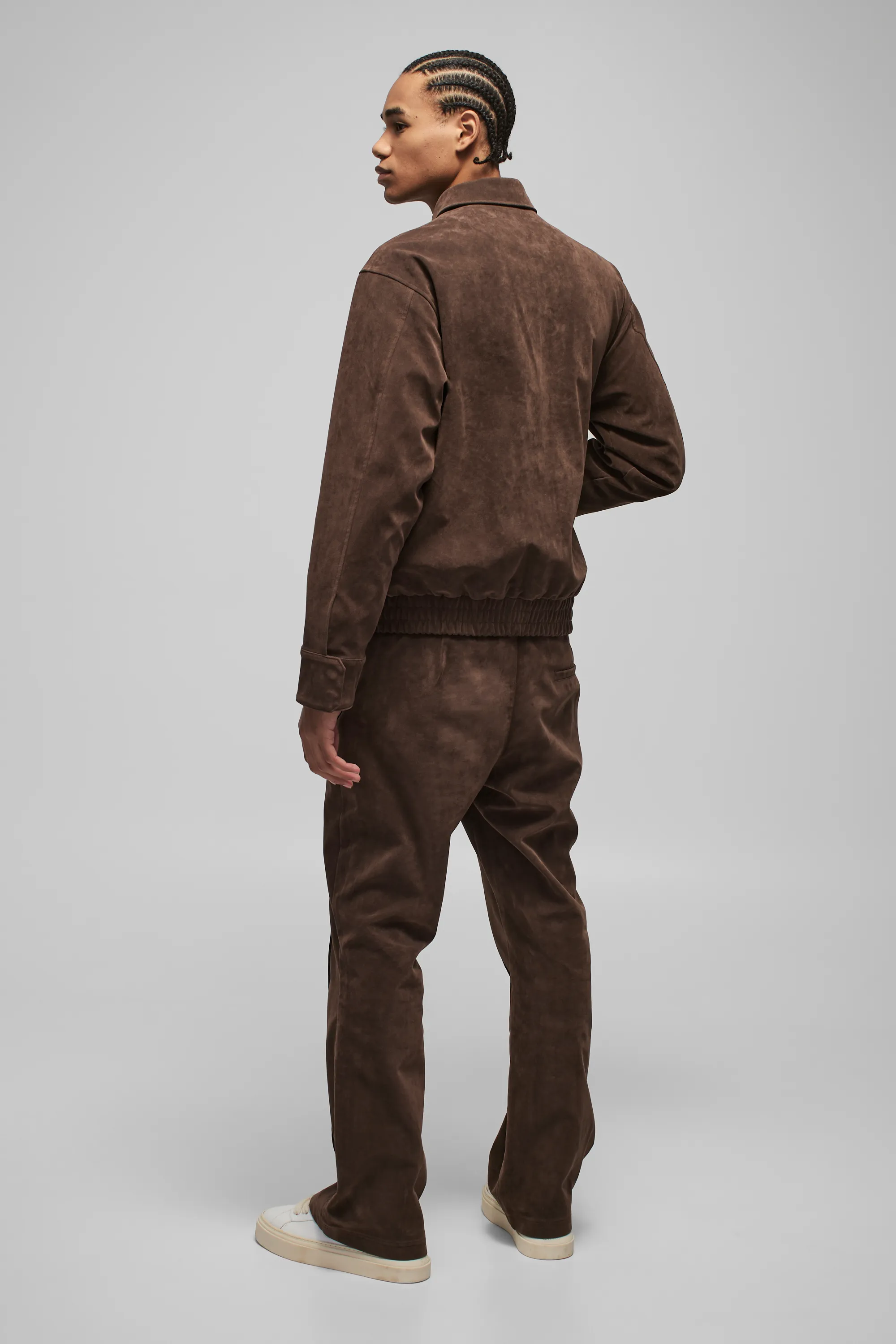 Boxy Faux Suede Pocket Harrington Jacket 2 Boxy Faux Suede Pocket Harrington Jacket