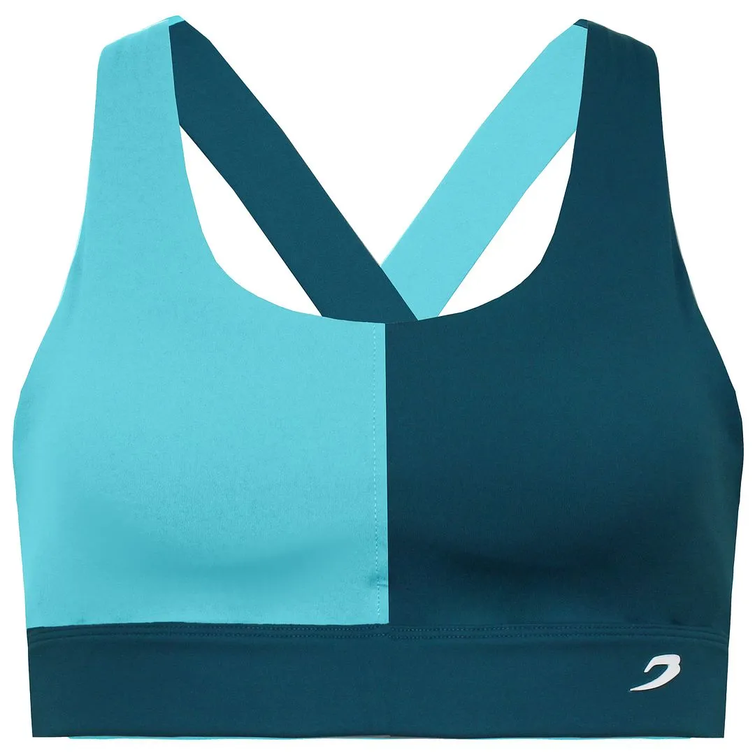 Medium Support Round Neck Sleeveless TealSports Bra