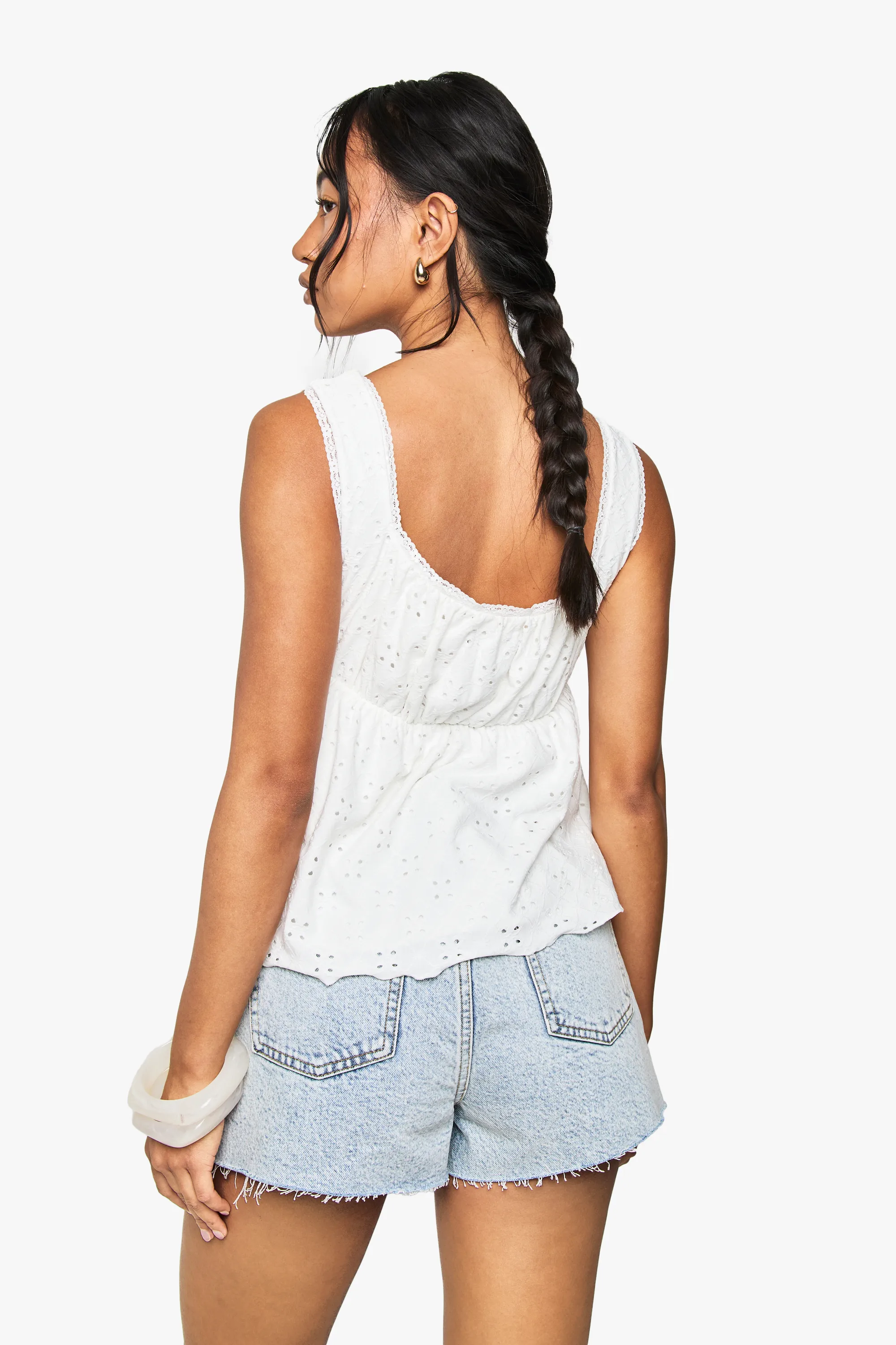Broderie Frill Strap Milkmaid Top 2 Broderie Frill Strap Milkmaid Top