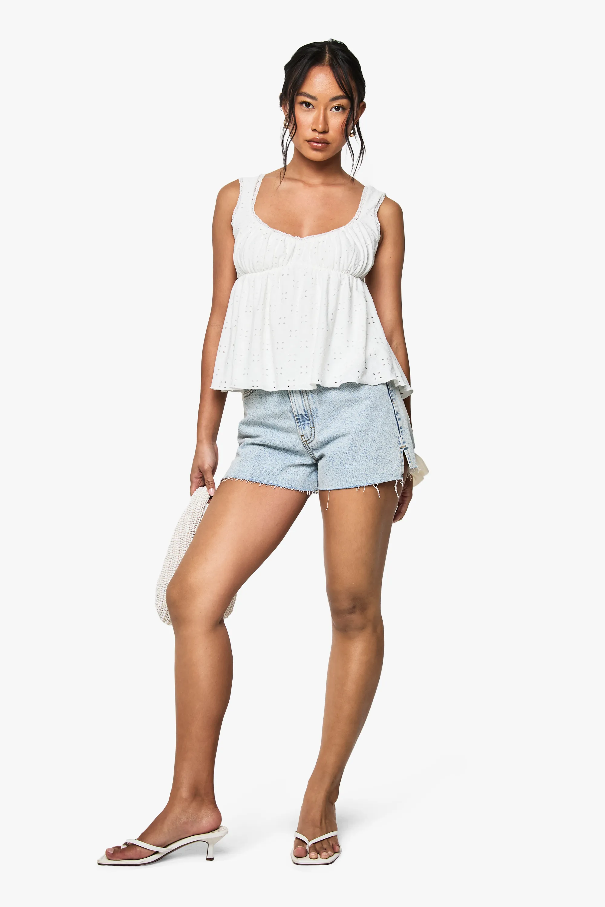 Broderie Frill Strap Milkmaid Top 3 Broderie Frill Strap Milkmaid Top