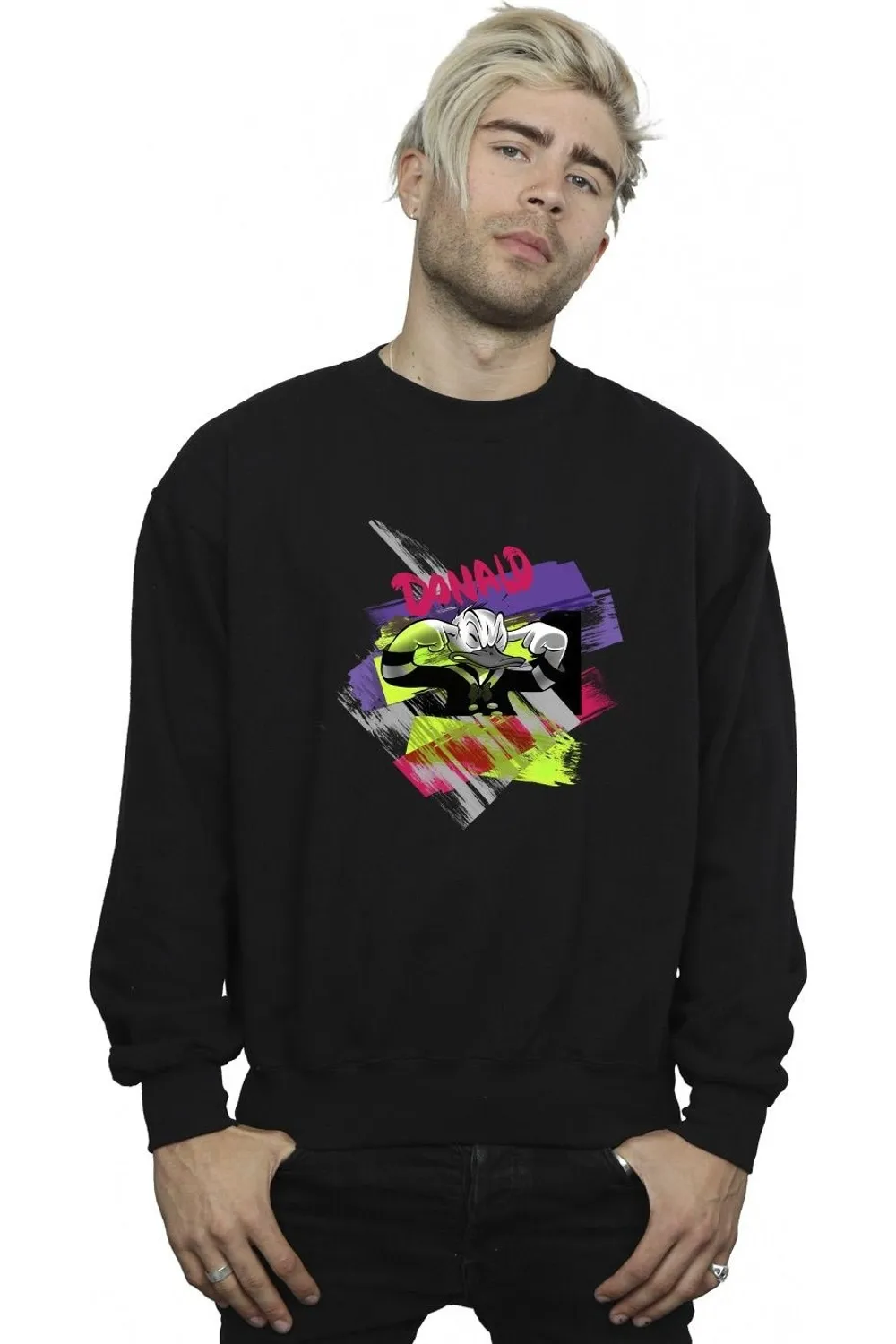 Donald Duck Ear Plug Bright Sweatshirt 1 Donald Duck Ear Plug Bright Sweatshirt
