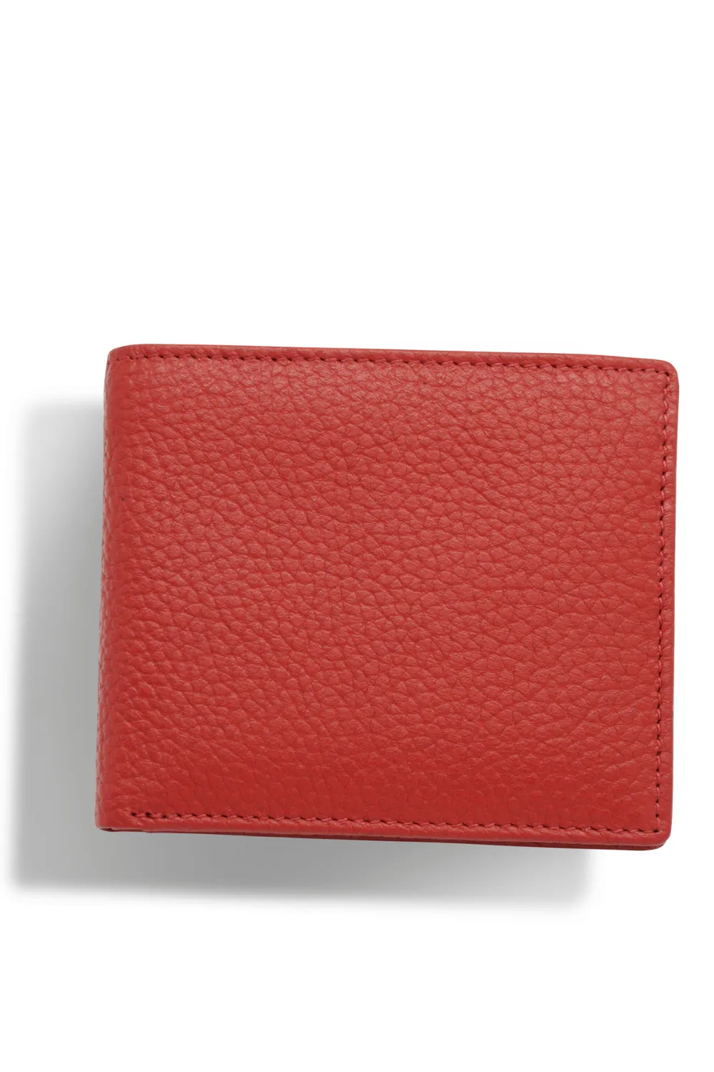 Red Textured Leather Wallet