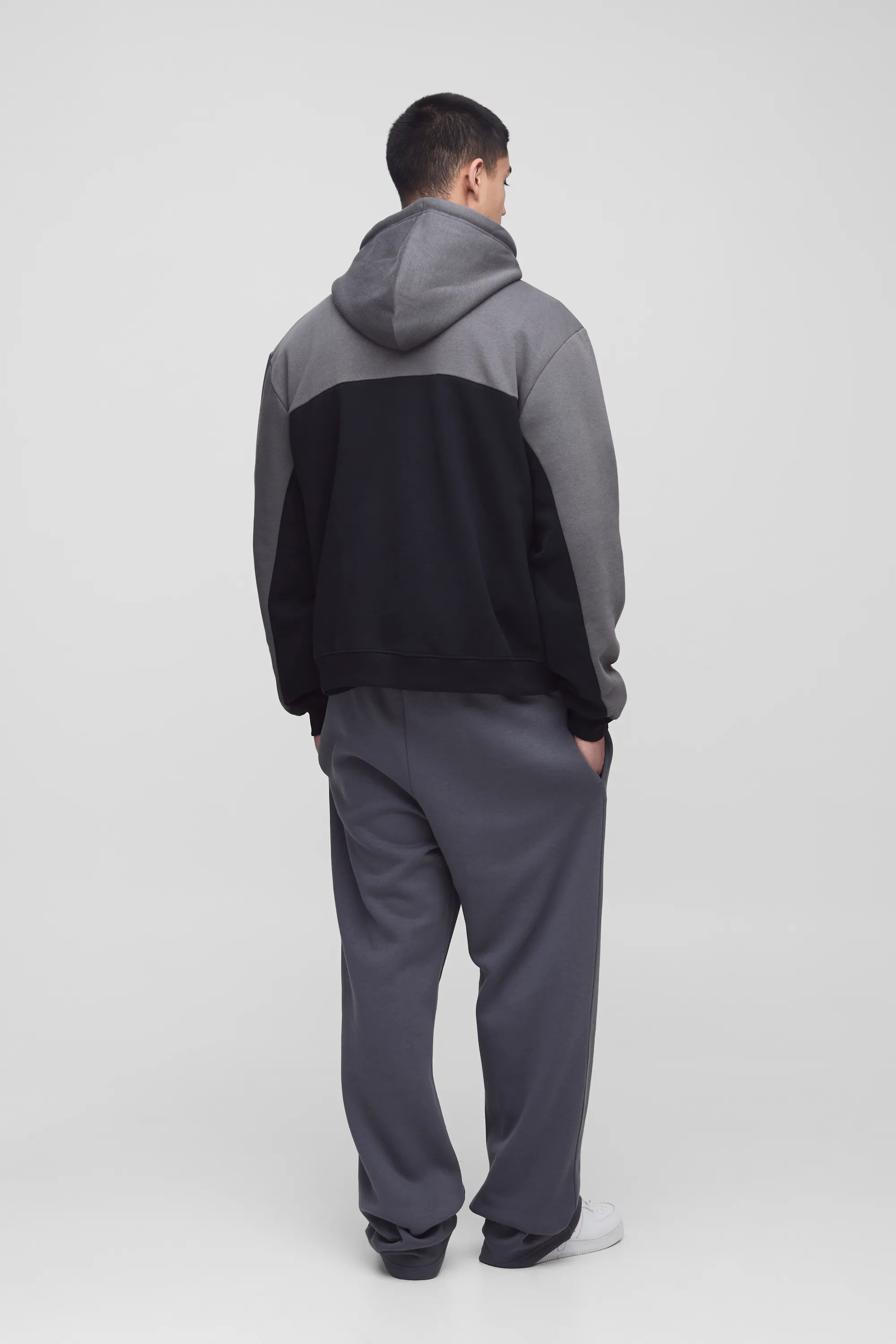 Tall Oversized Boxy Man Panel Zip Through Hoodie 2 Tall Oversized Boxy Man Panel Zip Through Hoodie