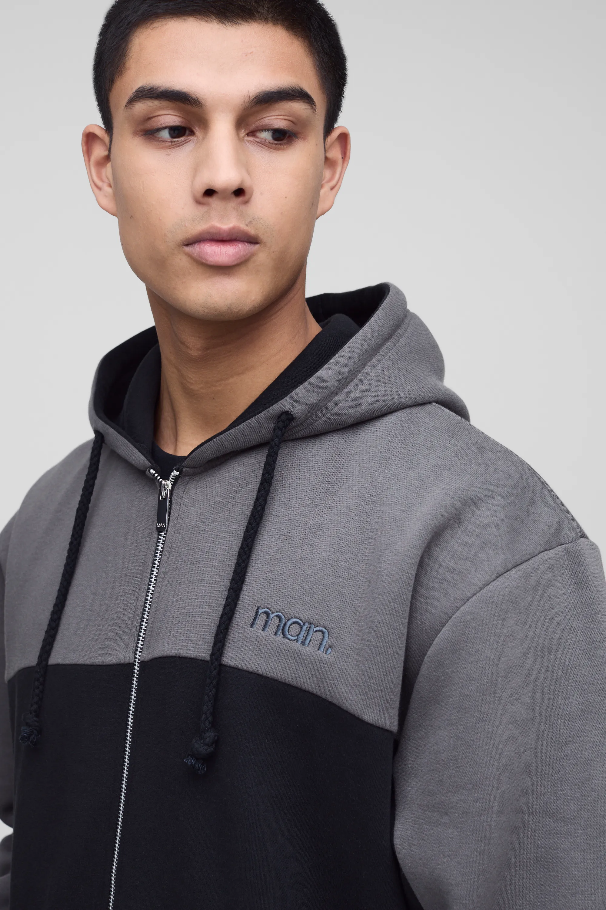 Tall Oversized Boxy Man Panel Zip Through Hoodie 3 Tall Oversized Boxy Man Panel Zip Through Hoodie