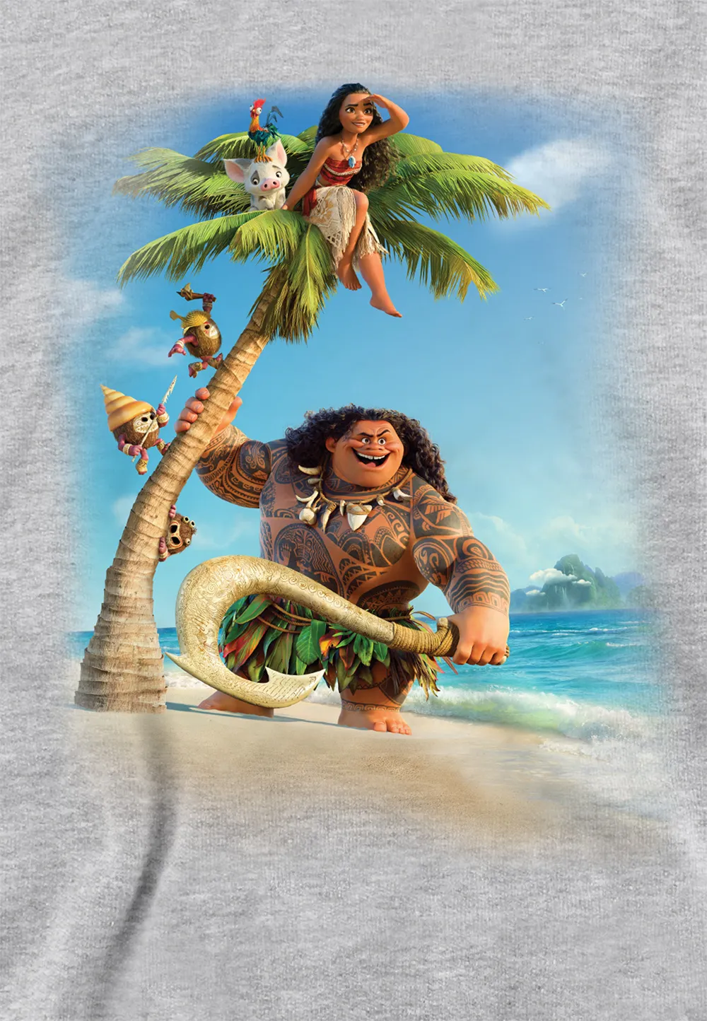Moana Poster Youth Kids Pull-Over Hoodie, Athletic Heather 2 Moana Poster Youth Kids Pull-Over Hoodie, Athletic Heather