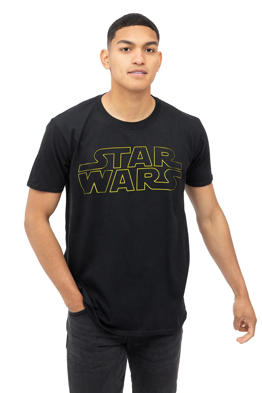 Star Wars Basic Logo Cotton Mens T-Shirt Black 1 Star Wars Basic Logo Cotton Mens T-Shirt Black