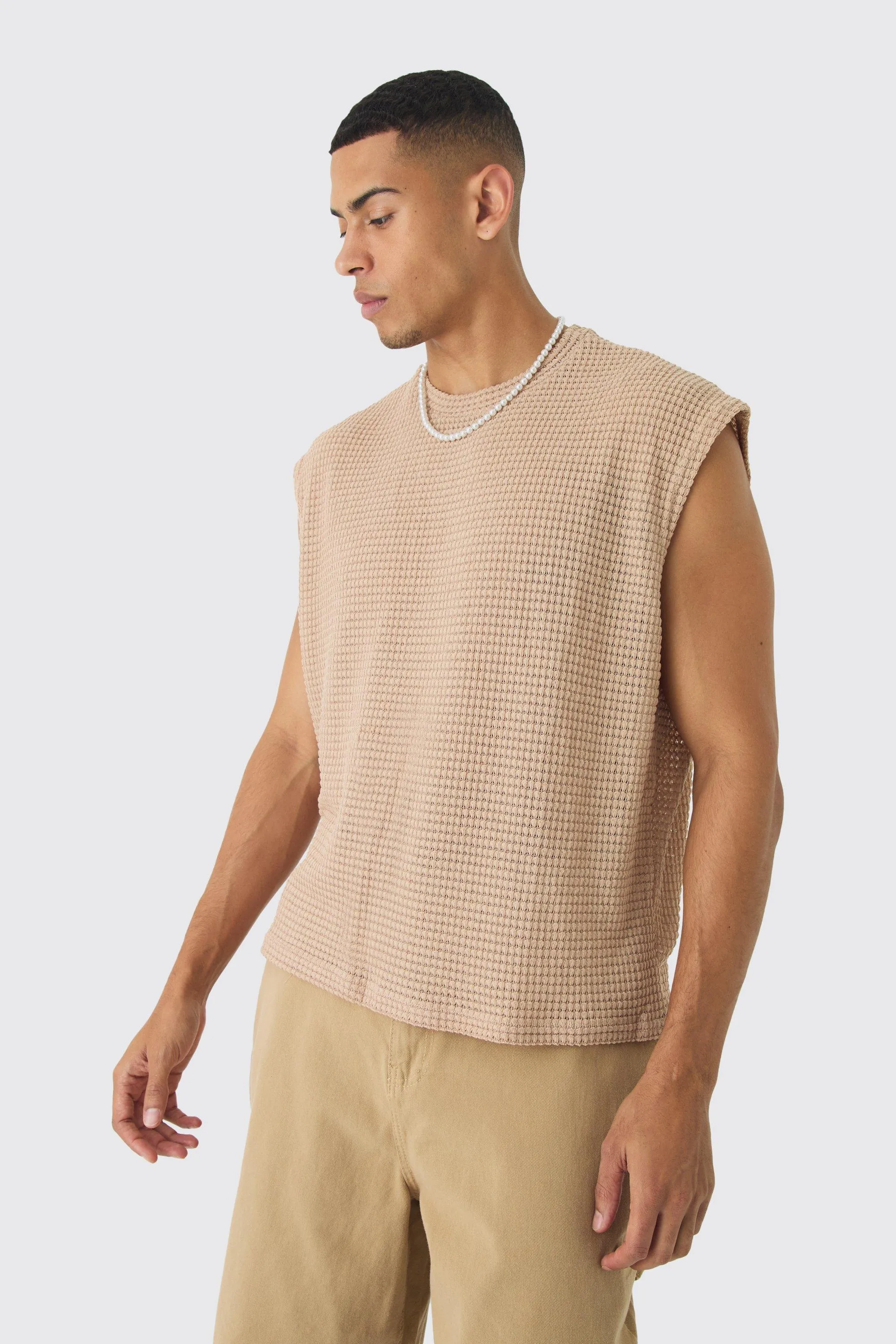 Oversized Drop Shoulder Textured Tank