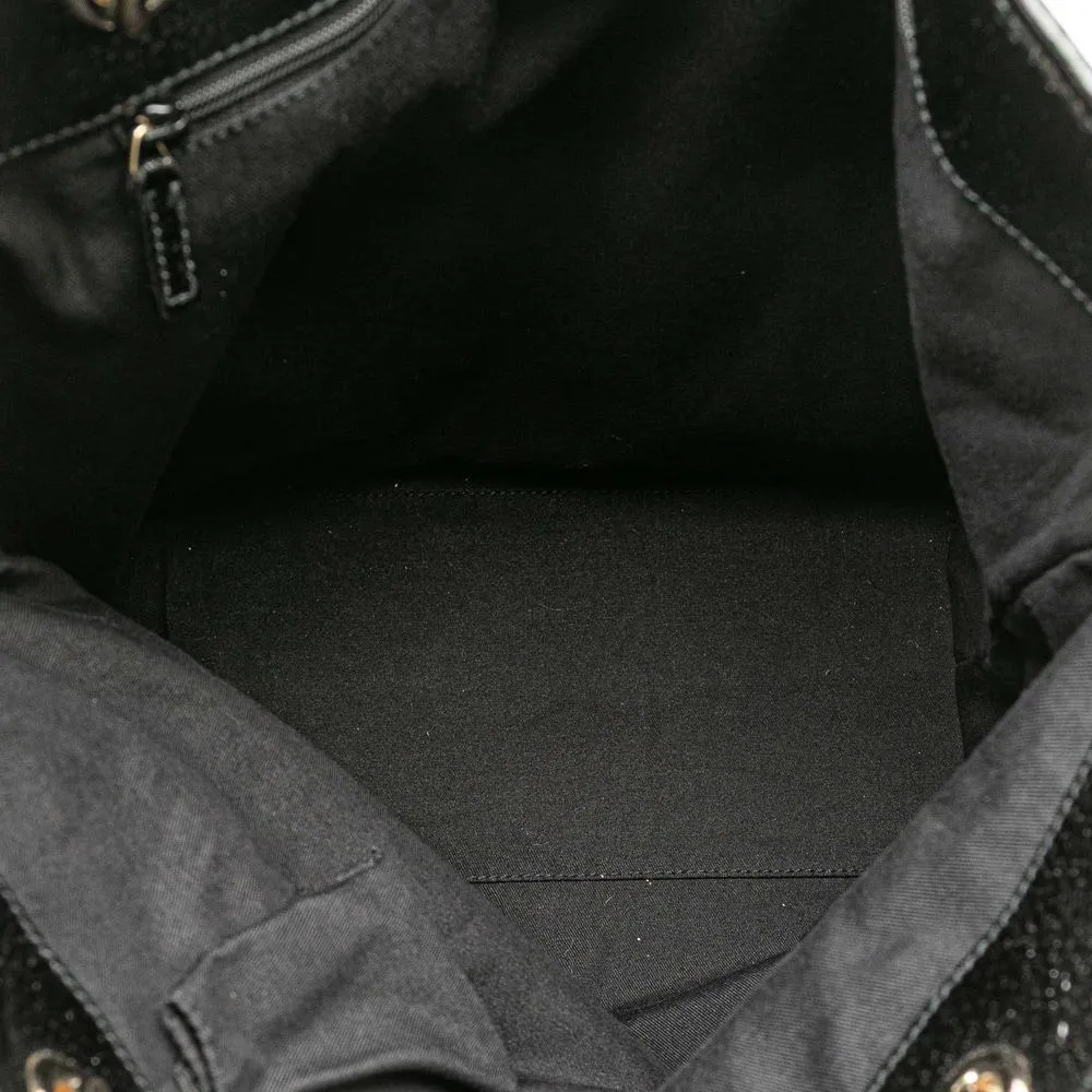 Preloved Elegant Tote Bag with Handles and Accents- Black 5 Preloved Elegant Tote Bag with Handles and Accents- Black