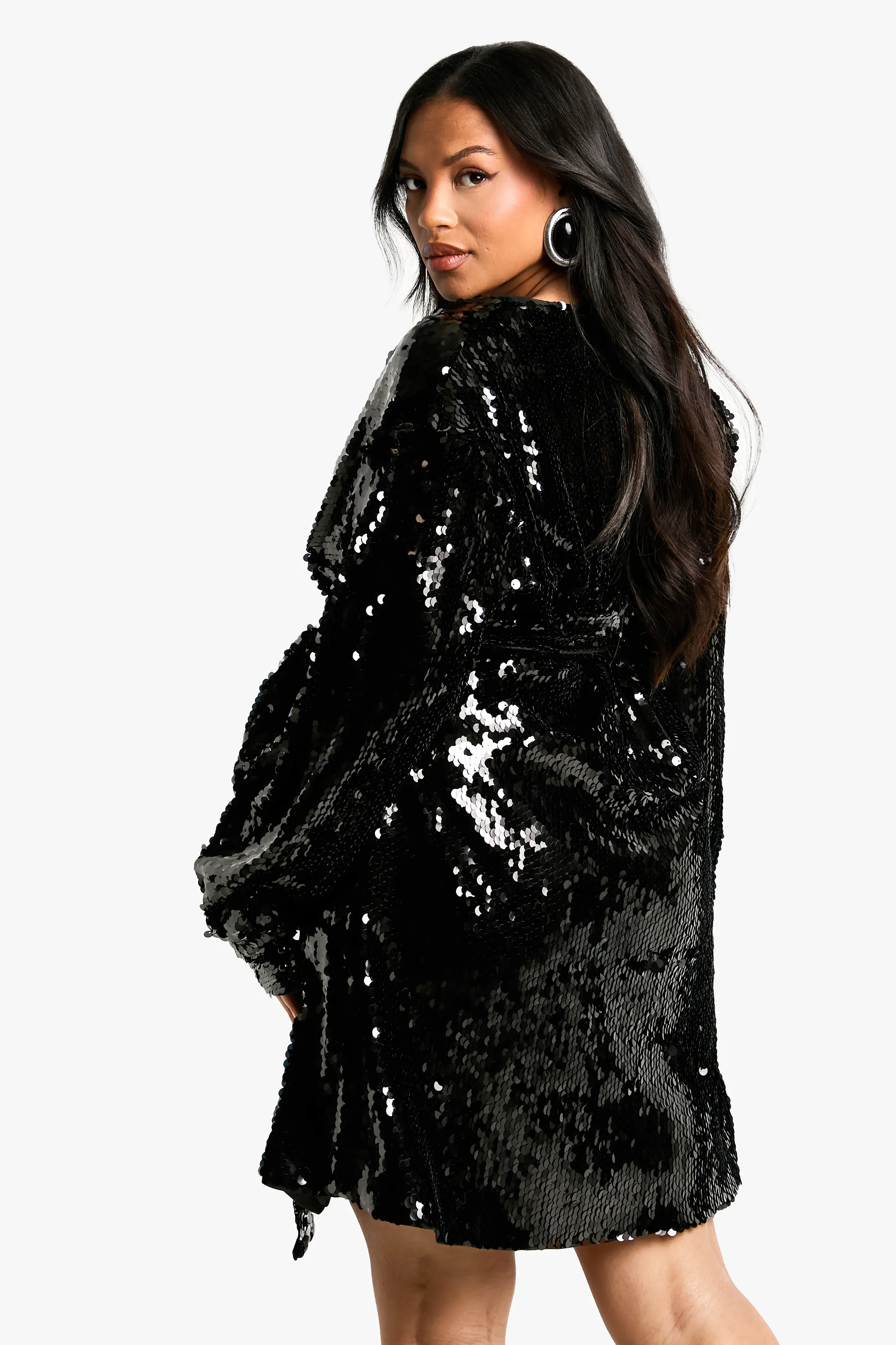 Plus Premium Sequin Wrap Dress 2 Plus Premium Sequin Wrap Dress
