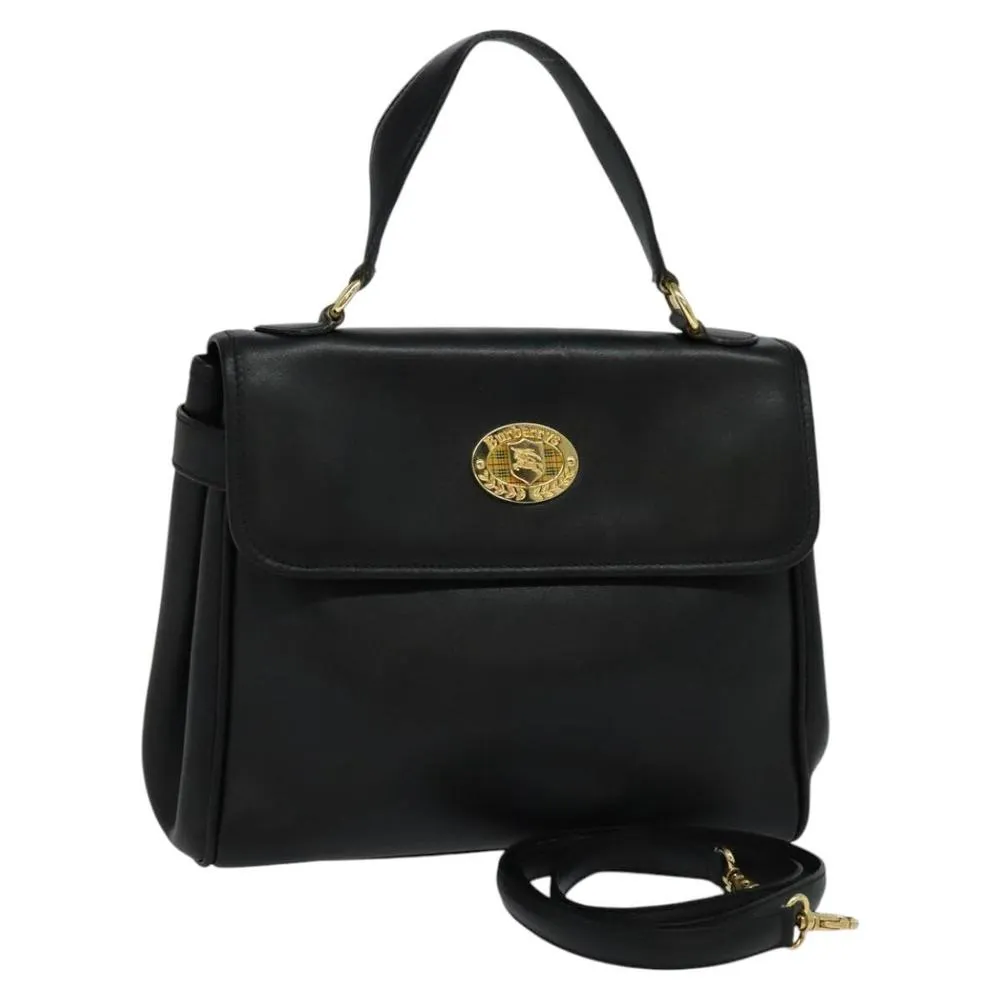 Preloved Leather Top Handle Handbag- Black 1 Preloved Leather Top Handle Handbag- Black