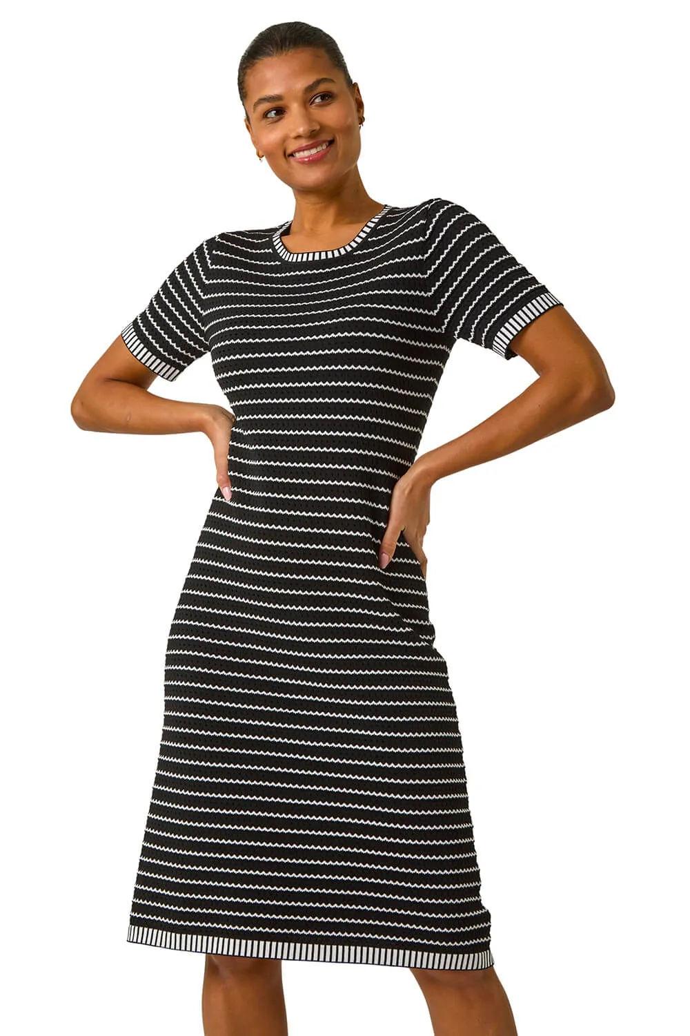 Stripe Print Knitted Dress 1 Stripe Print Knitted Dress
