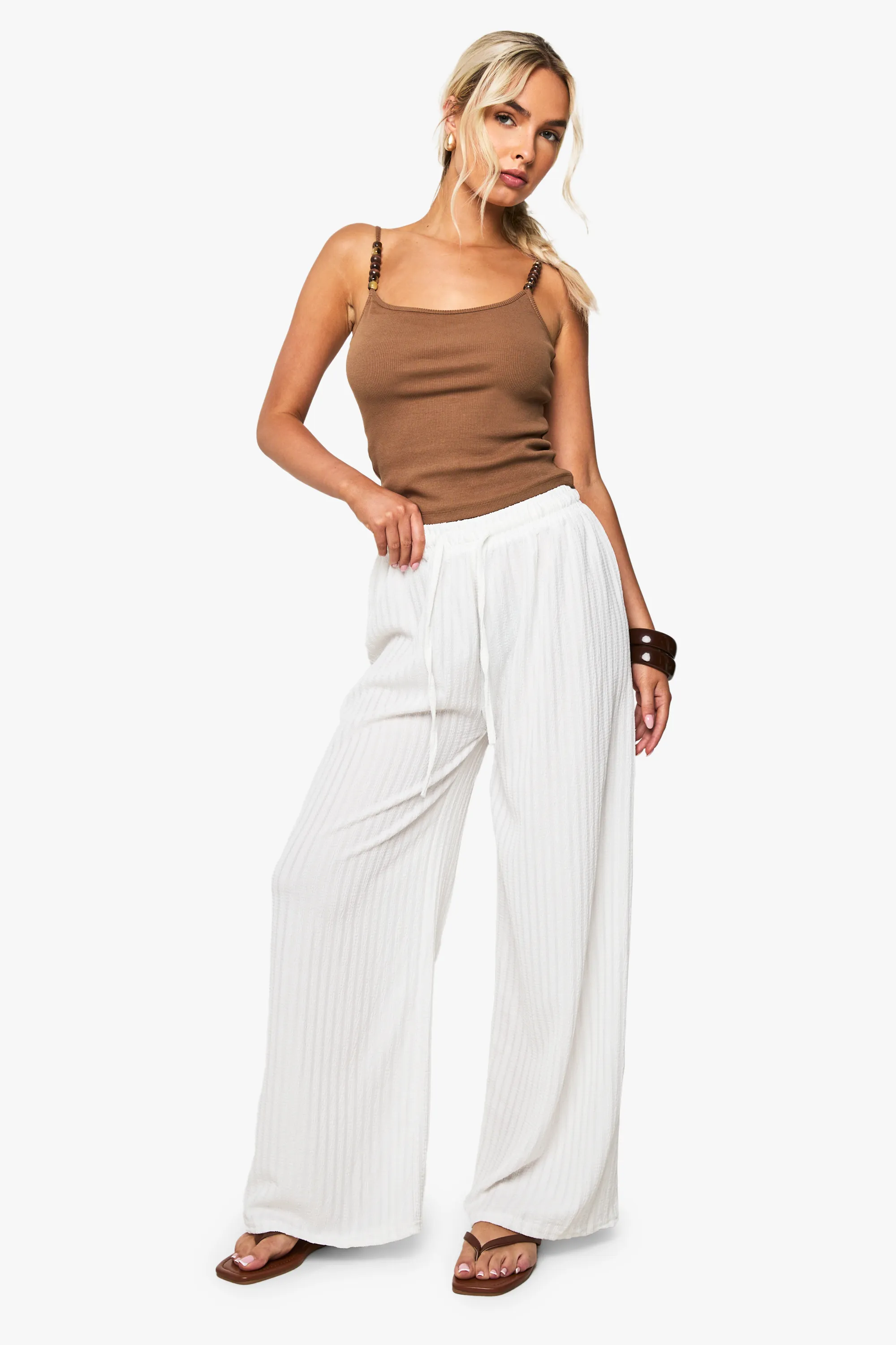 Textured Wide Leg Trouser 1 Textured Wide Leg Trouser