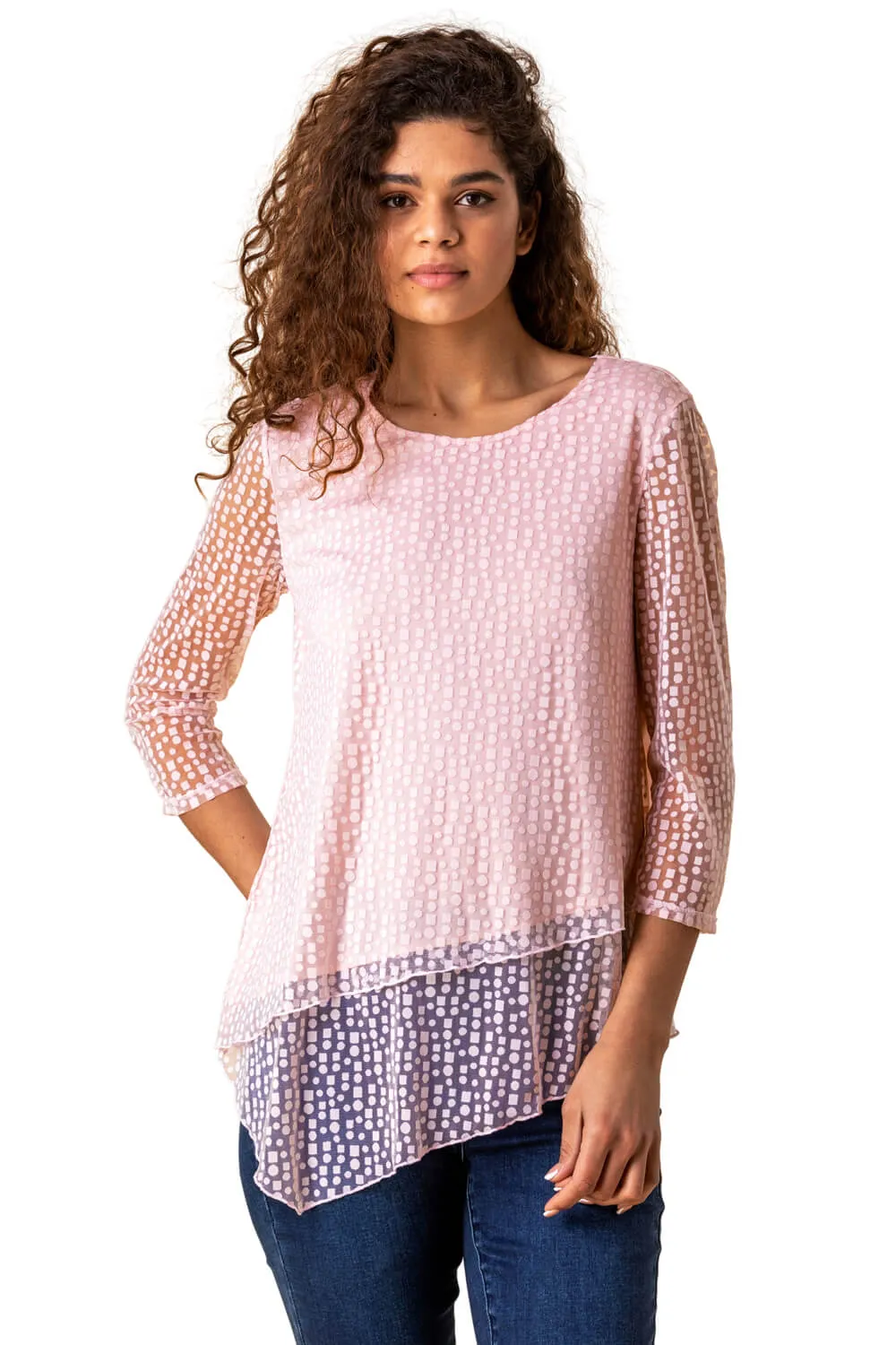 Burnout Print Asymmetric Stretch Top 1 Burnout Print Asymmetric Stretch Top