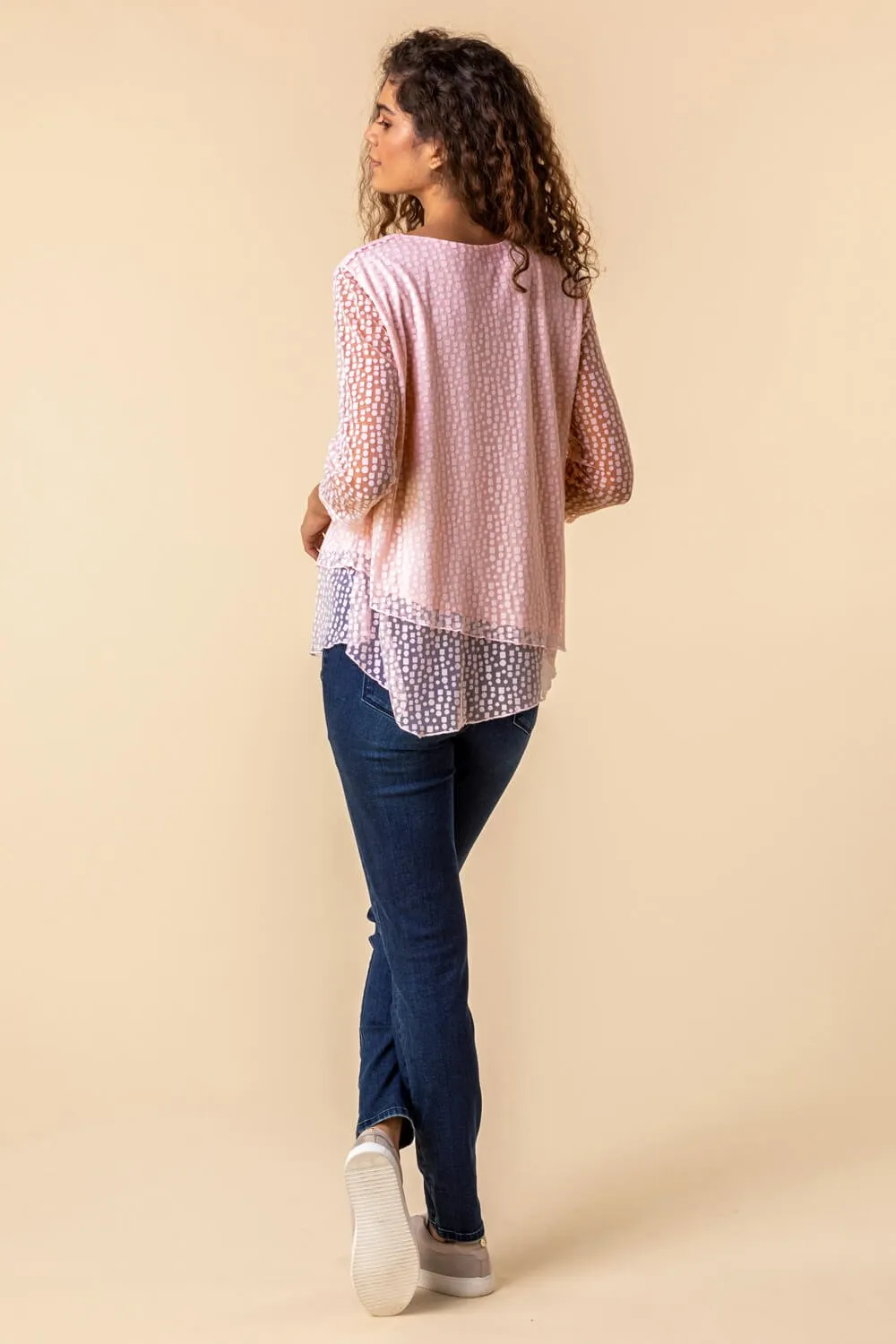 Burnout Print Asymmetric Stretch Top 2 Burnout Print Asymmetric Stretch Top