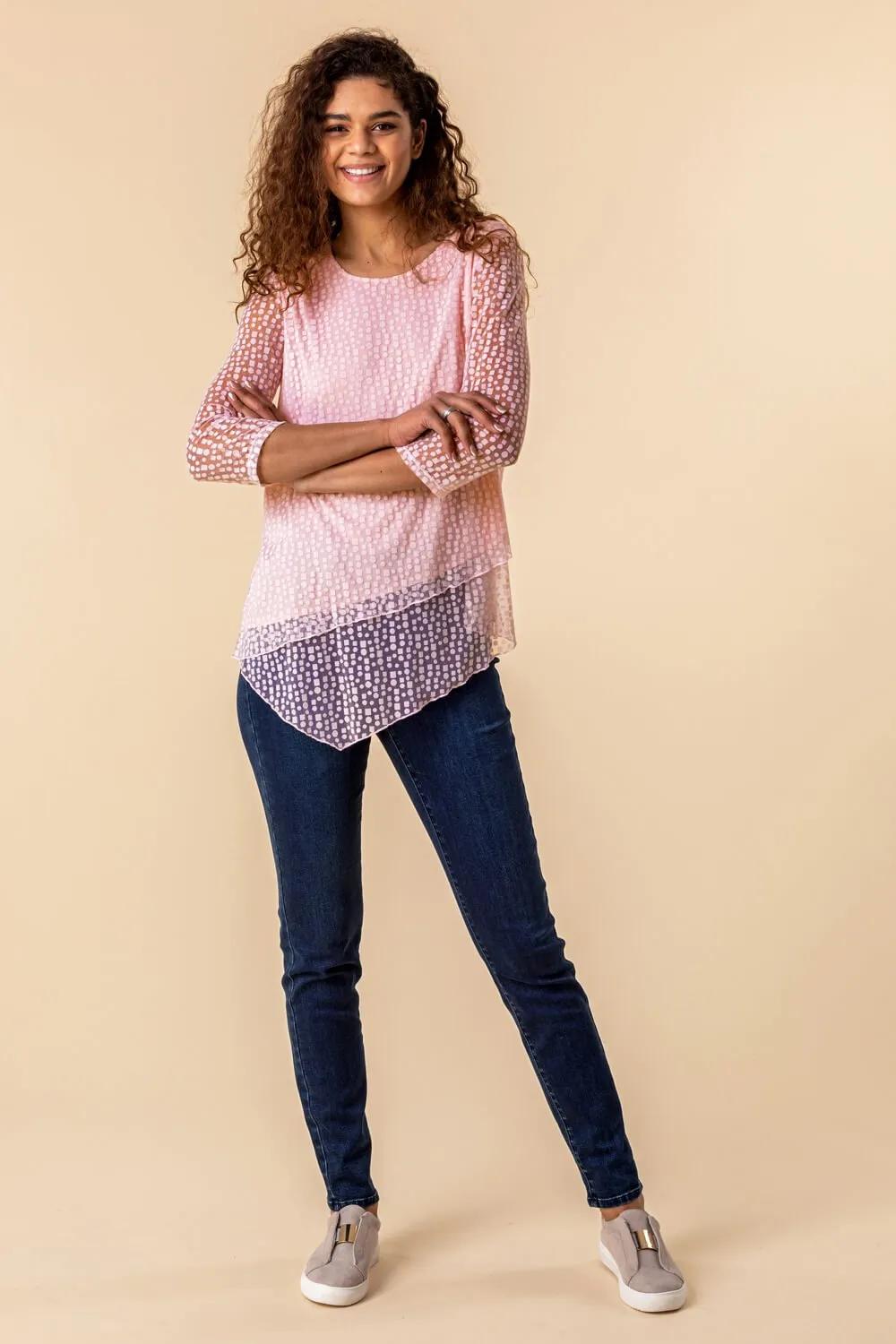 Burnout Print Asymmetric Stretch Top 3 Burnout Print Asymmetric Stretch Top