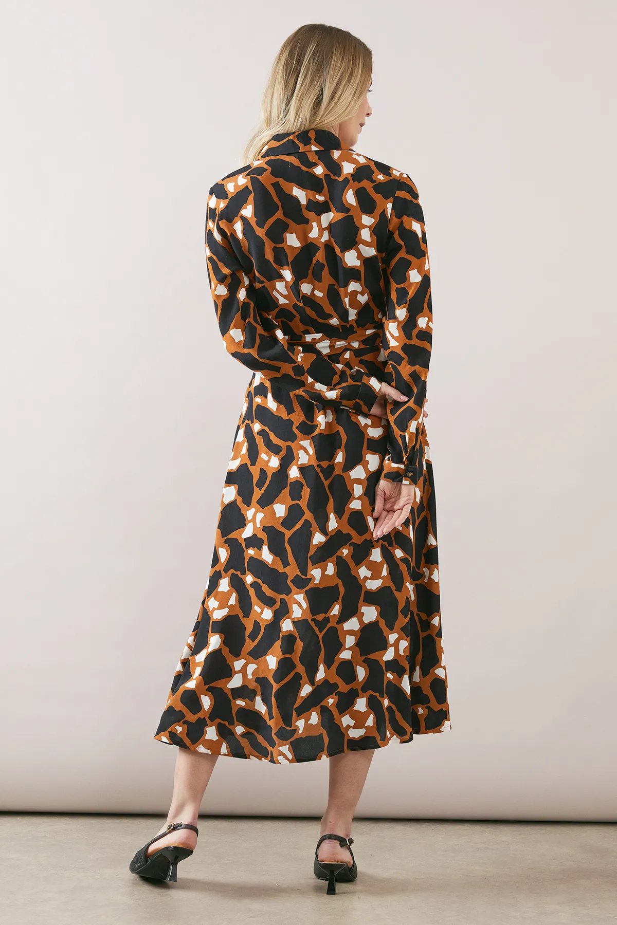 Abstract Print Viscose Button Through Shirt Dress 3 Abstract Print Viscose Button Through Shirt Dress