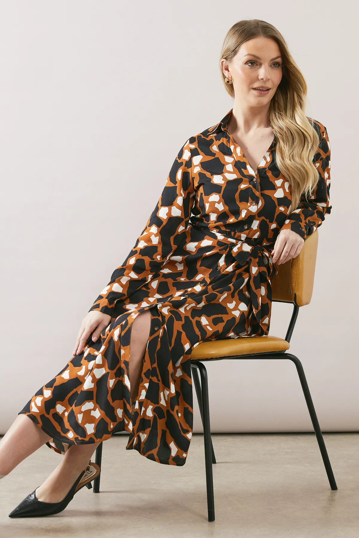 Abstract Print Viscose Button Through Shirt Dress 4 Abstract Print Viscose Button Through Shirt Dress