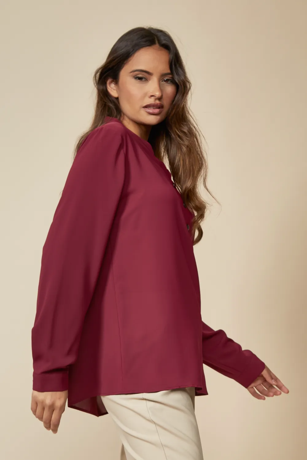 Oversized Button Detailed Long Sleeves Top 2 Oversized Button Detailed Long Sleeves Top
