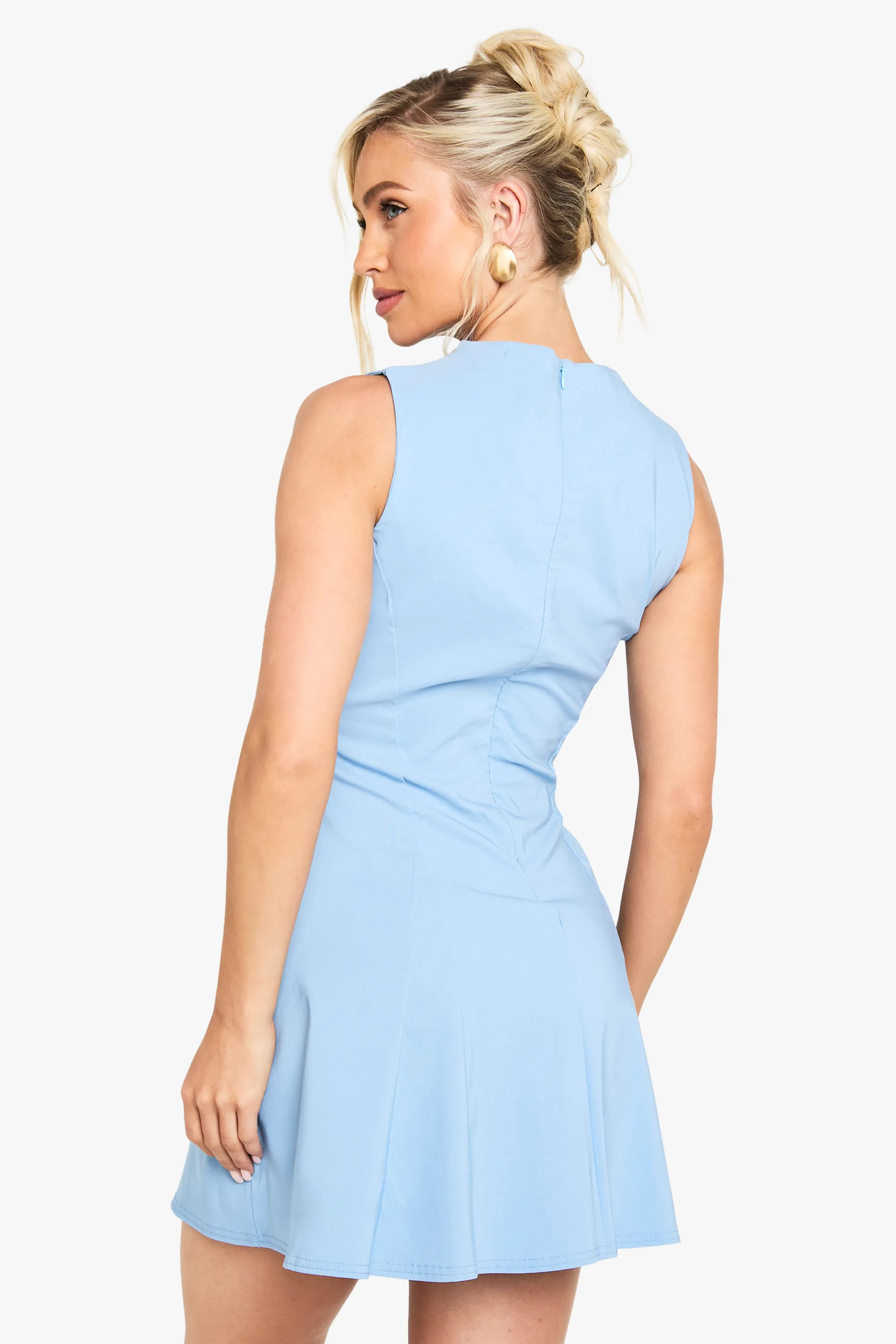 Bengaline High Neck Skater Dress 2 Bengaline High Neck Skater Dress