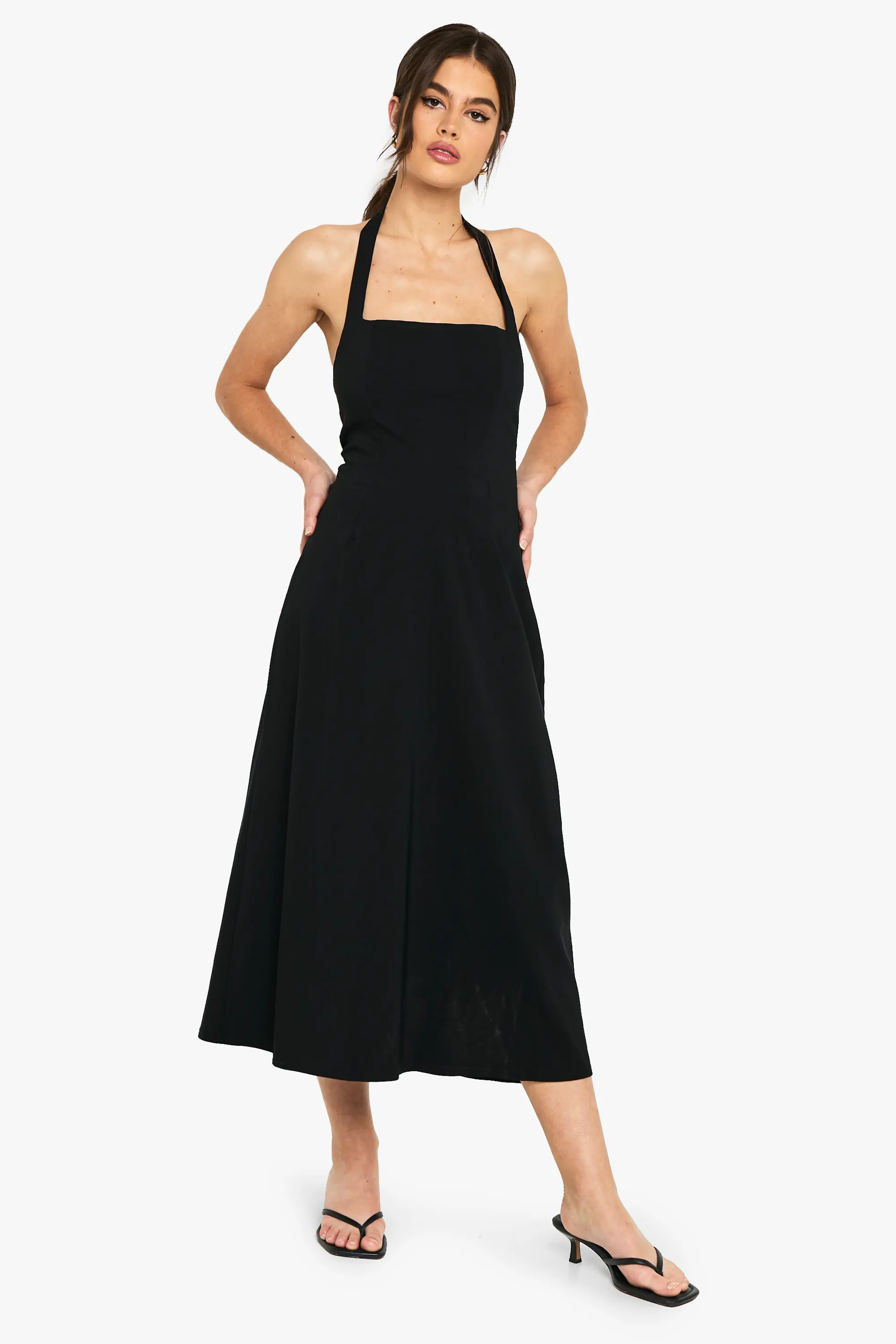 Bengaline Square Neck Skater Midaxi Dress