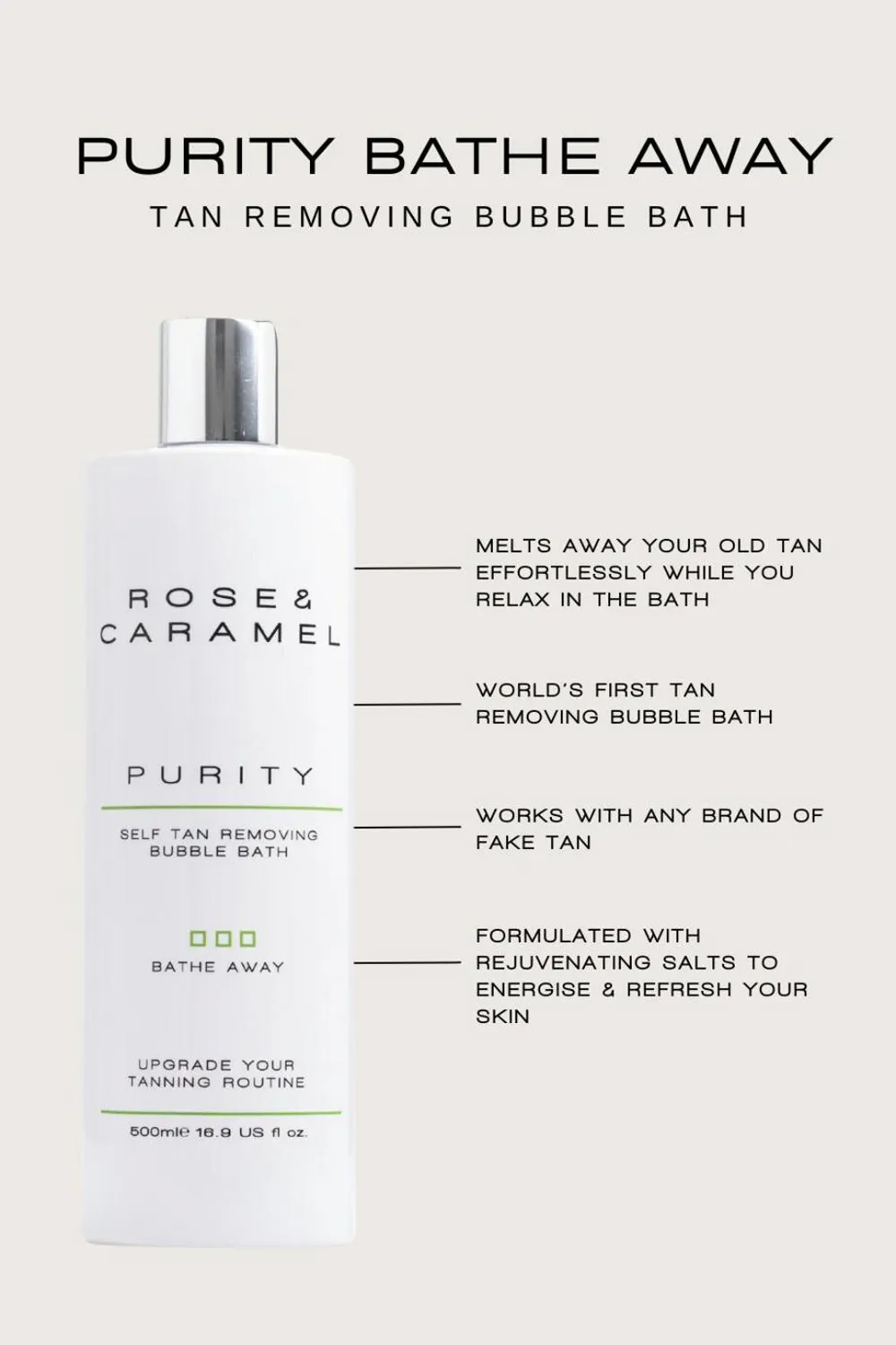 Purity Self Tan Removing Bubble Bath 500ml 2 Purity Self Tan Removing Bubble Bath 500ml