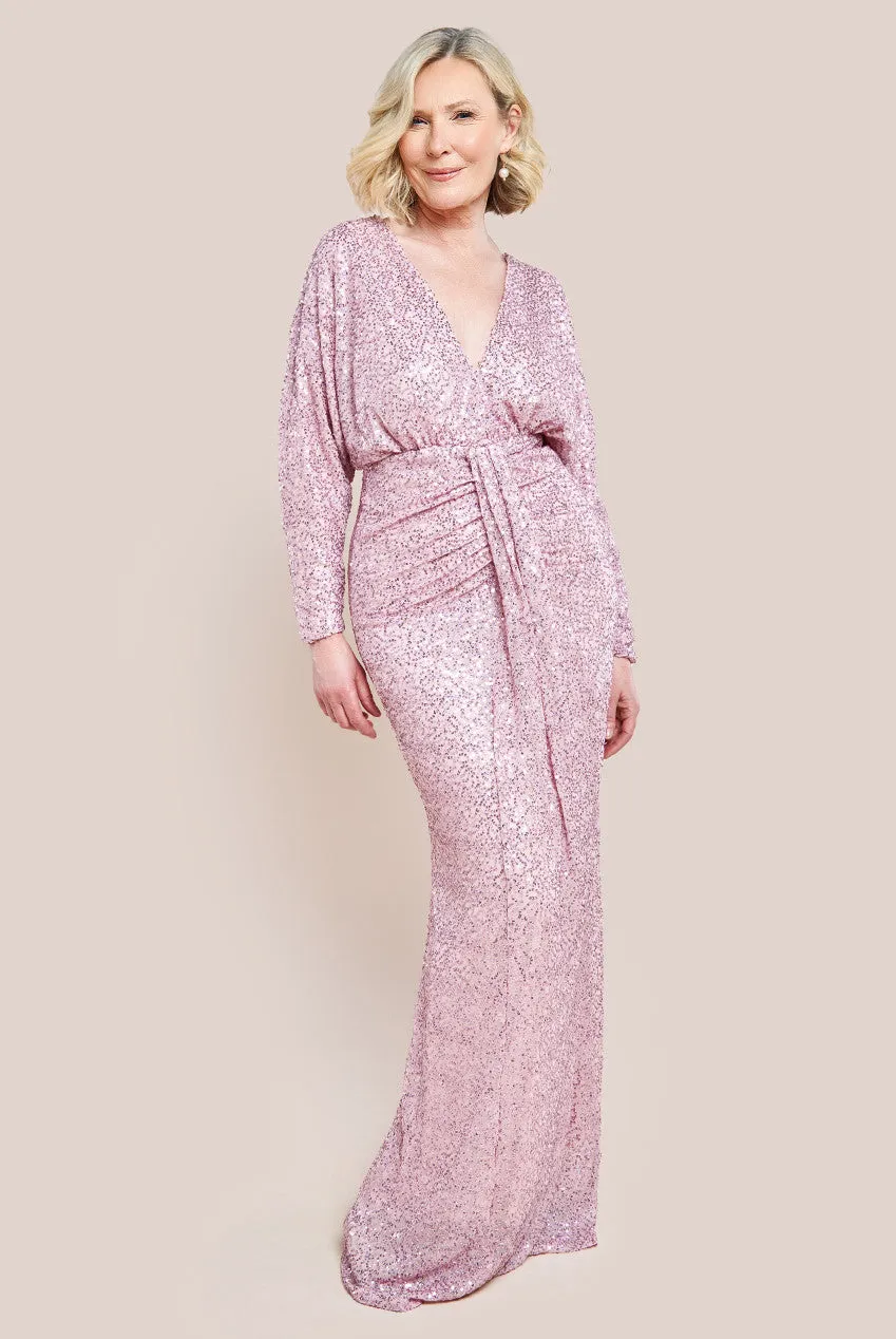 Plunge V Neck Sequin Maxi Dress 1 Plunge V Neck Sequin Maxi Dress