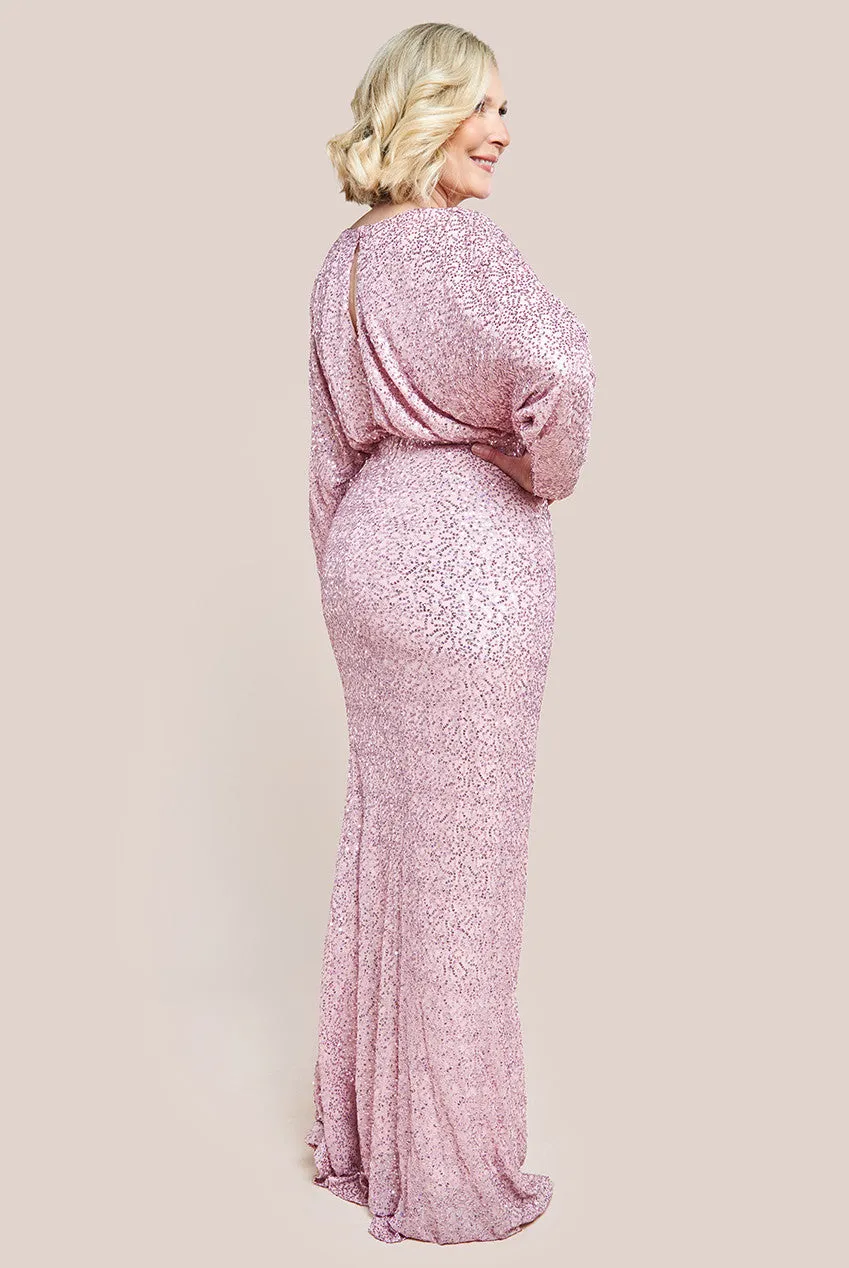 Plunge V Neck Sequin Maxi Dress 2 Plunge V Neck Sequin Maxi Dress