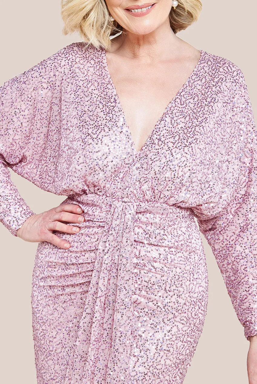 Plunge V Neck Sequin Maxi Dress 3 Plunge V Neck Sequin Maxi Dress