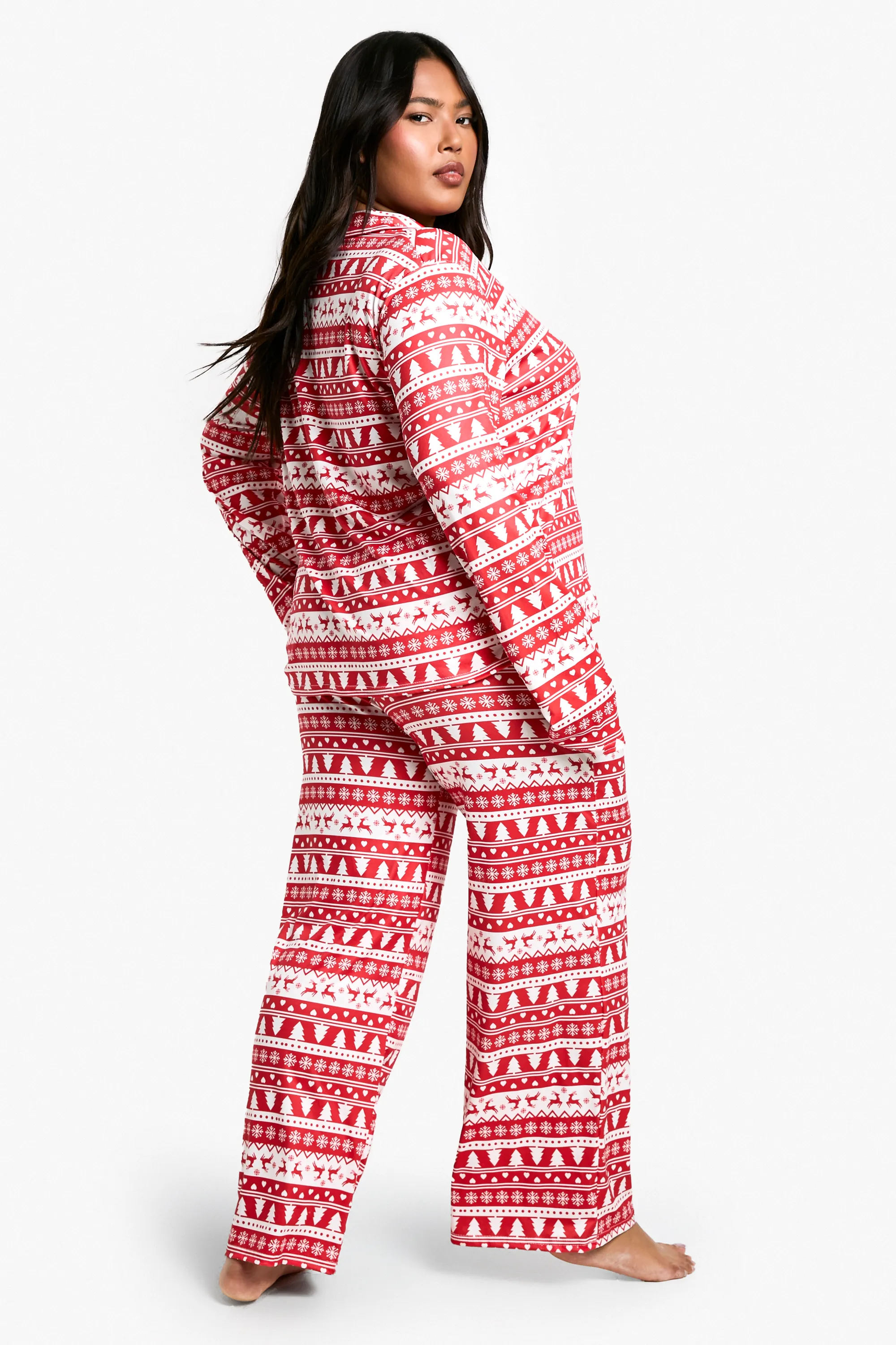 Plus Christmas Fairisle Trouser Pyjama Set 2 Plus Christmas Fairisle Trouser Pyjama Set